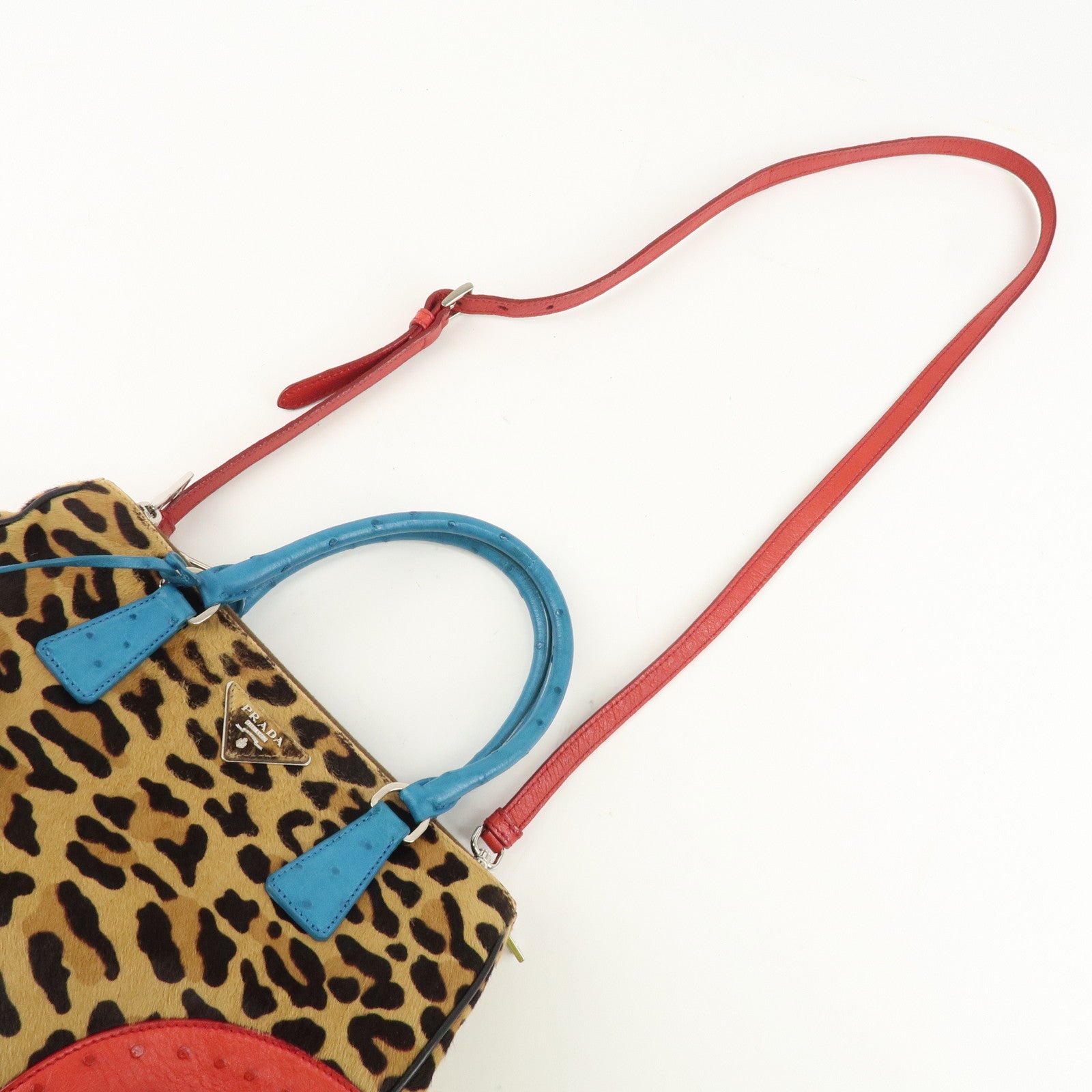 PRADA Galleria Triangle Logo Unborn Calf Leather 2Way Bag 1BA863 Used