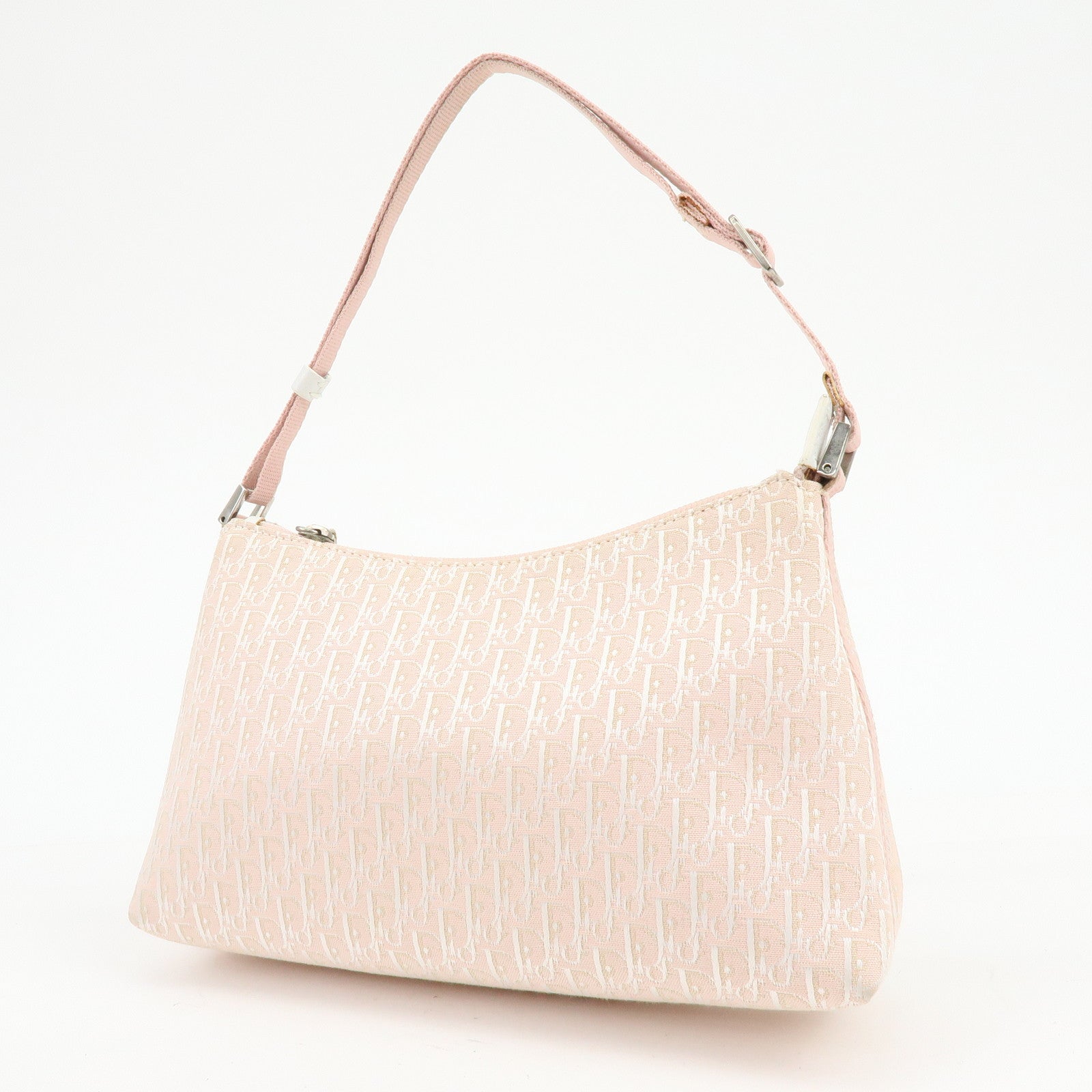 Christian Dior Trotter Canvas Leather Shoulder Bag Hand Bag Pink