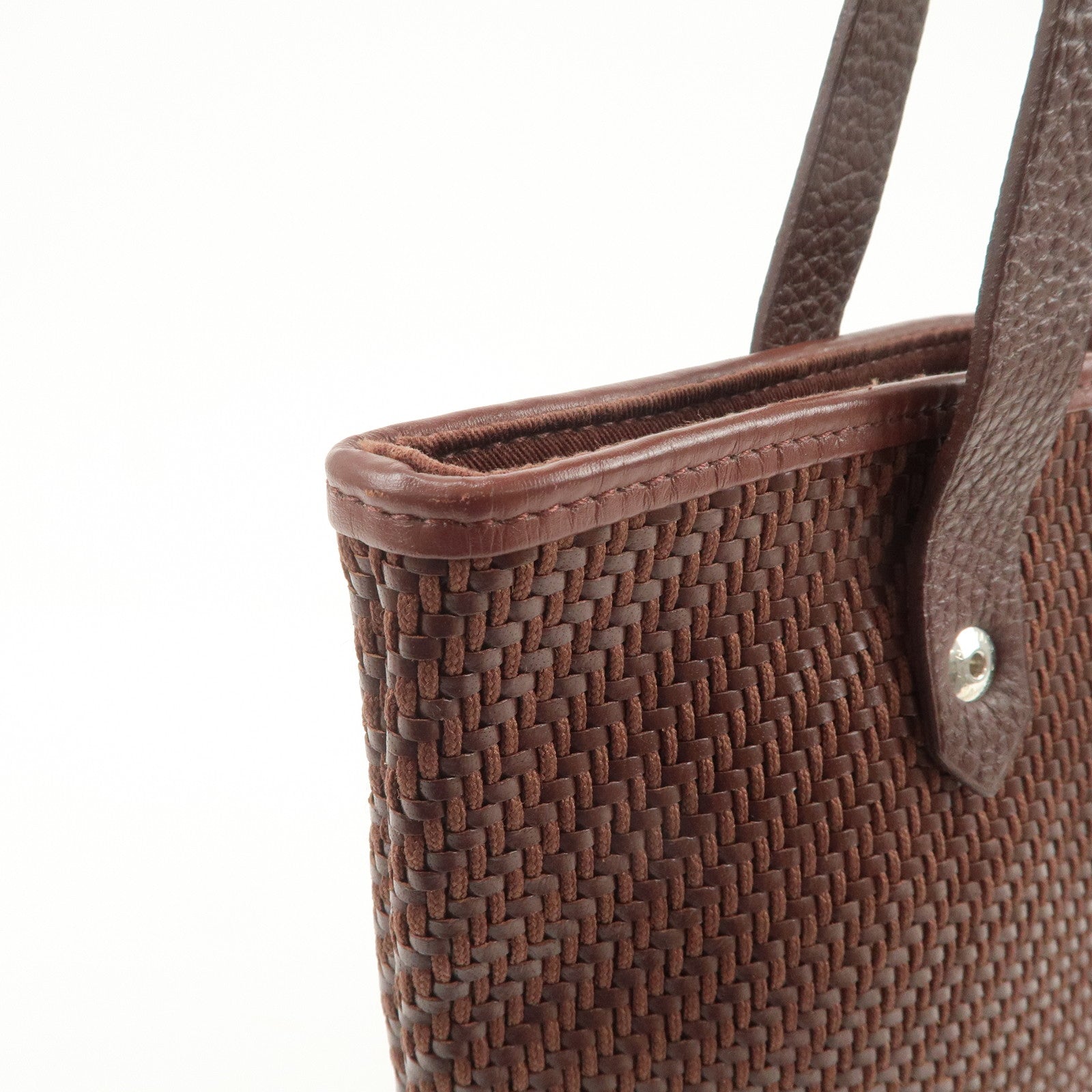 HERMES Amedaba Diago PM Leather Tote Bag Hand Bag Brown