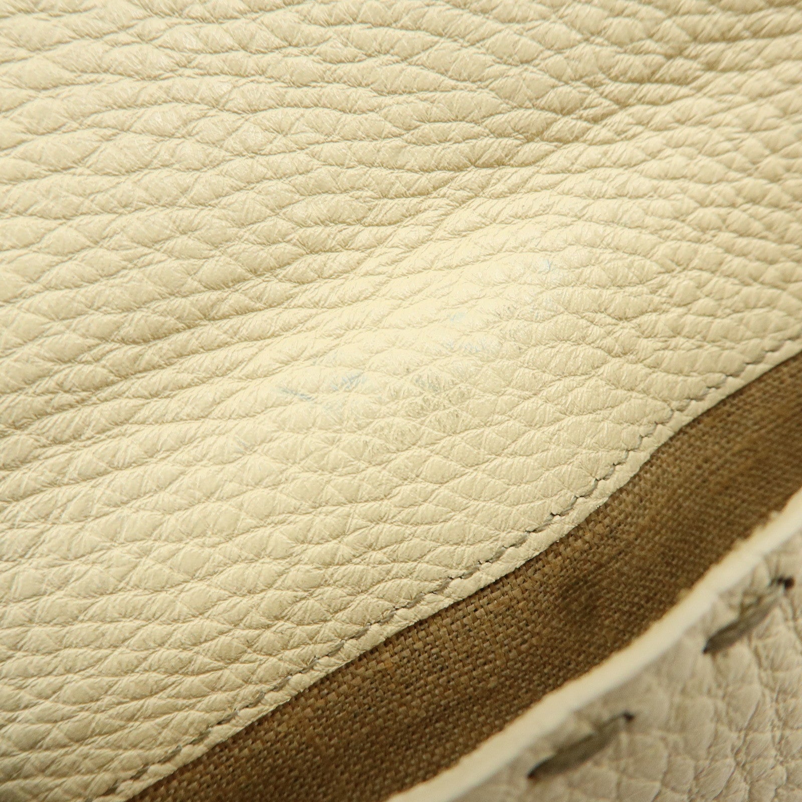 FENDI Selleria Calf Leather Long Wallet Ivory 8M0144