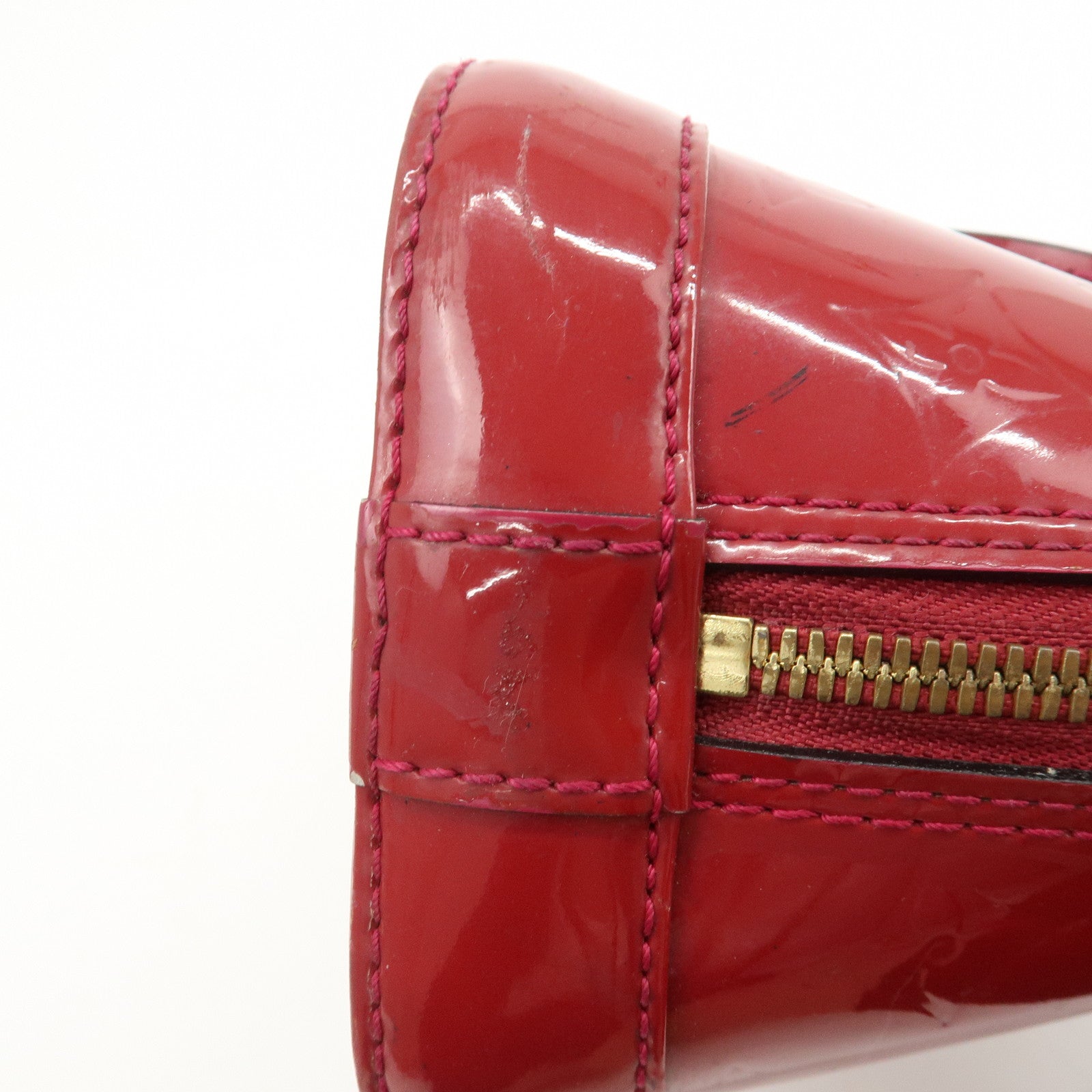 Louis Vuitton Monogram Vernis Alma BB 2Way Hand Bag Rouge M91698