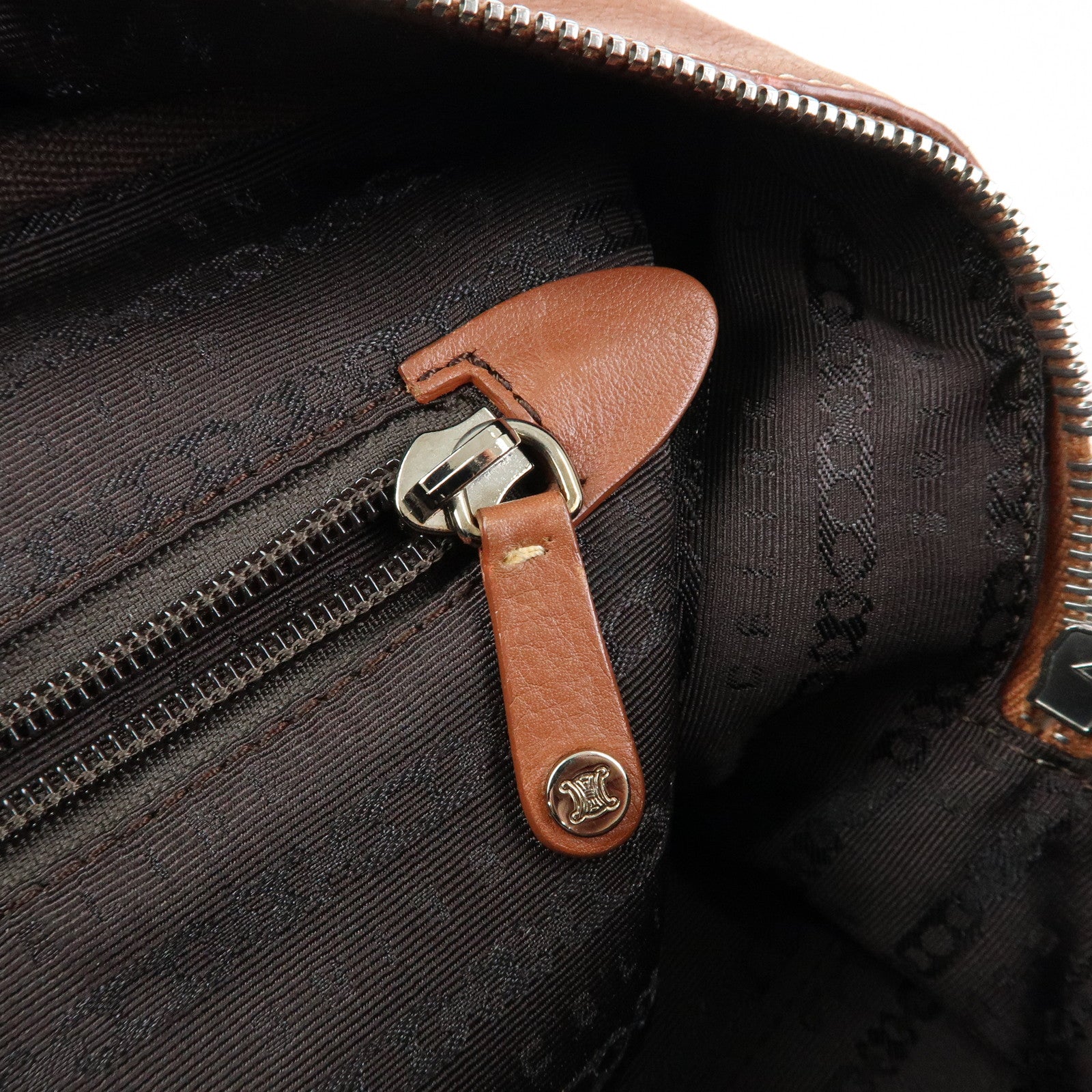 CELINE Boogie Bag Leather Hand Bag Tote Bag Brown
