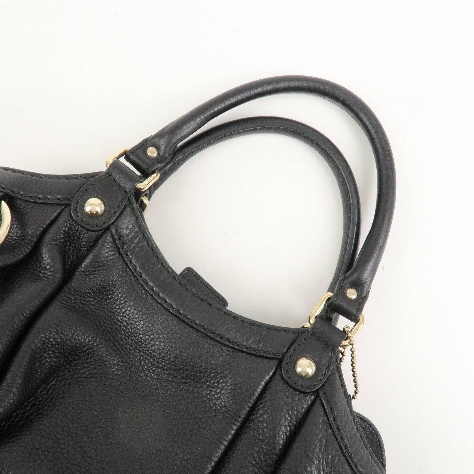 GUCCI Sukey Leather Hand Bag Tote Bag Black 211944 Used