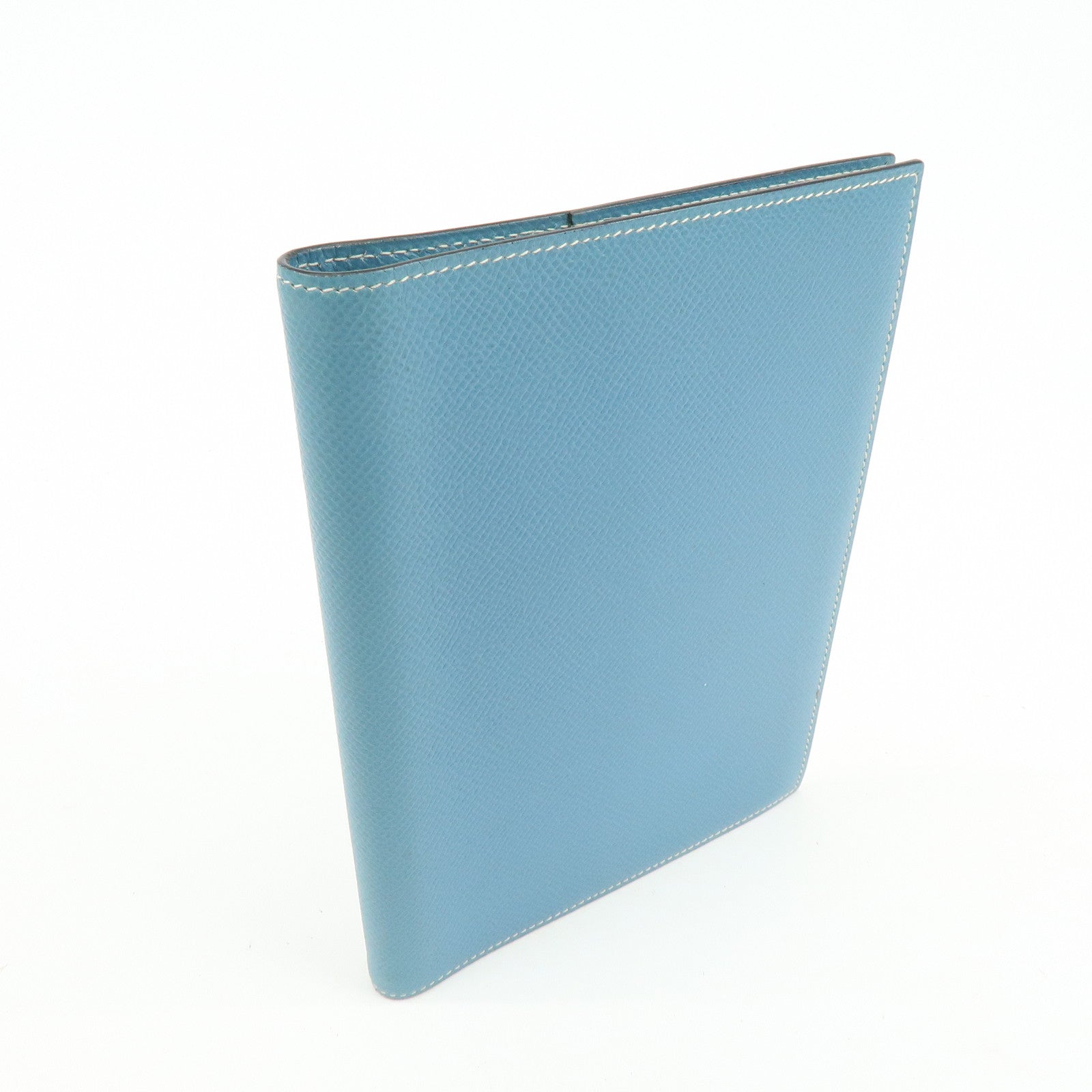 HERMES Globe Trotter Veau Epsom Planner Cover □H Stamped Blue Jean