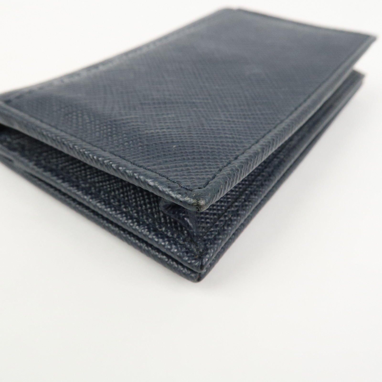 PRADA Saffiano Leather Card Case Card Holder Navy 2MC122