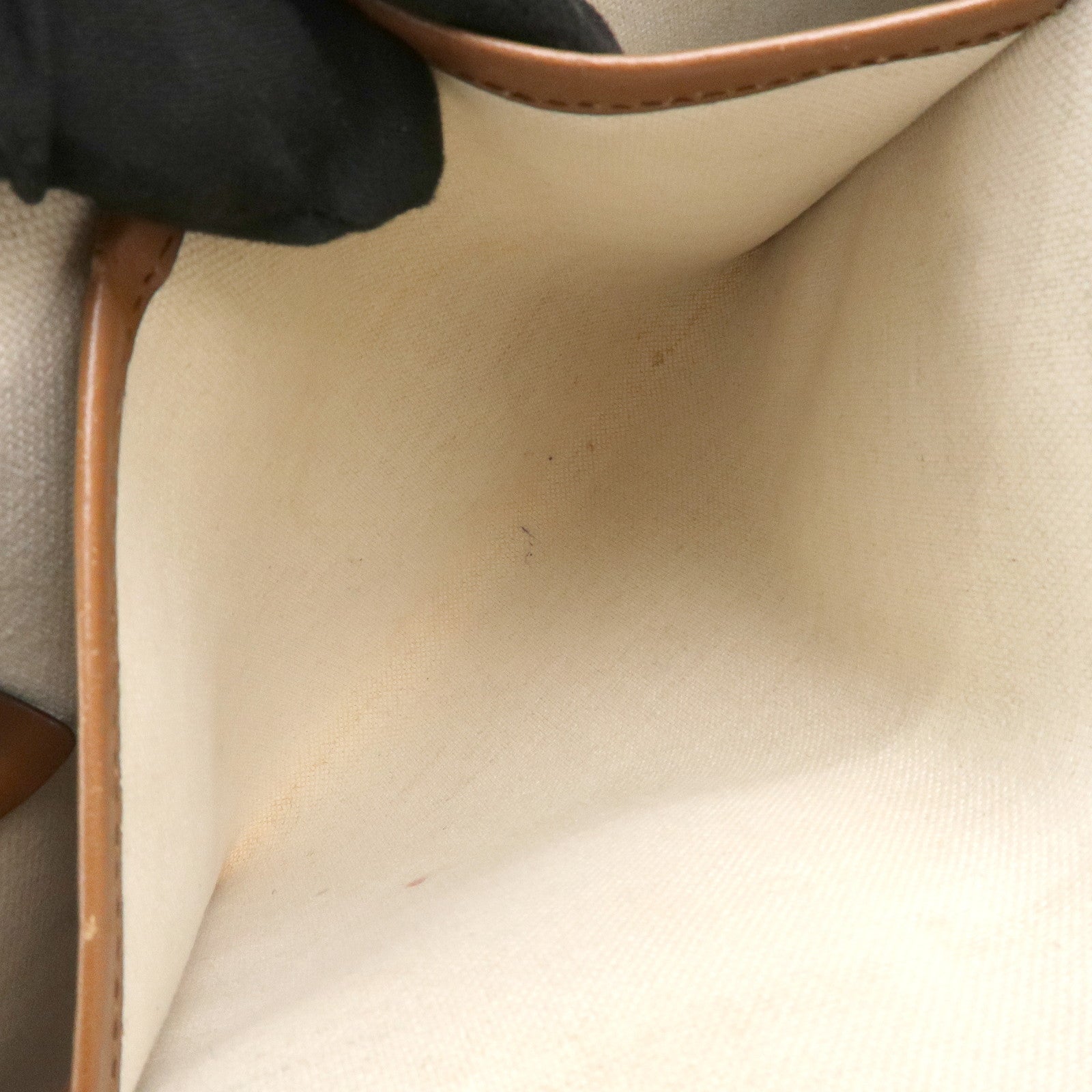 GUCCI GG Supreme Sherry Leather Tote Bag Beige Brown 211134