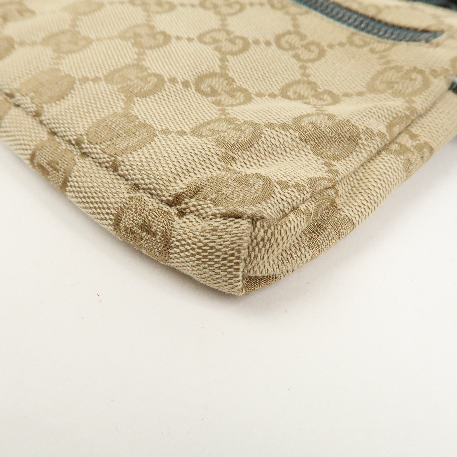 GUCCI Sherry GG Monogram Canvas Leather Body Bag Waist Pouch 162962