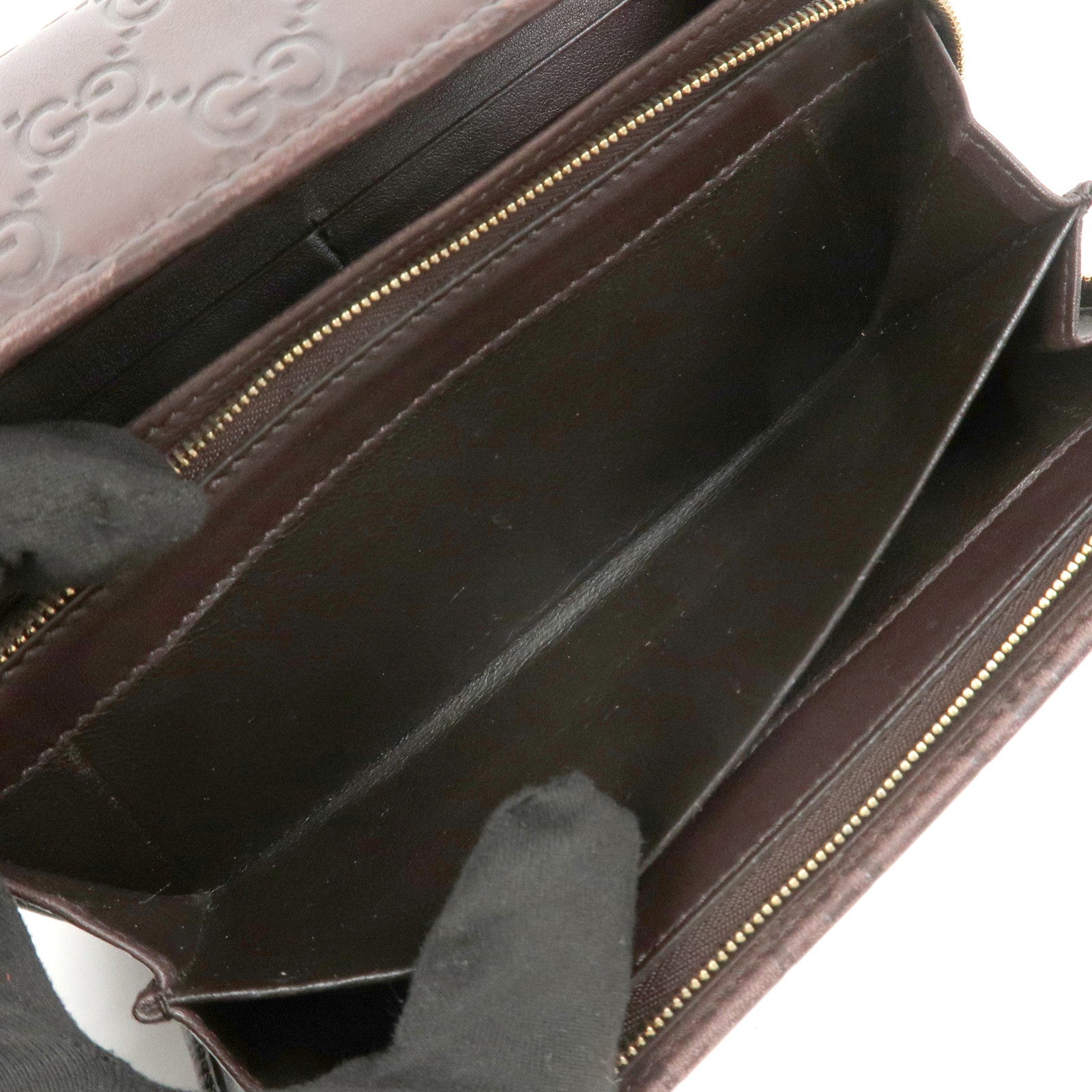 GUCCI Guccissima Leather Chain Strap Long Wallet Hand Bag 269541