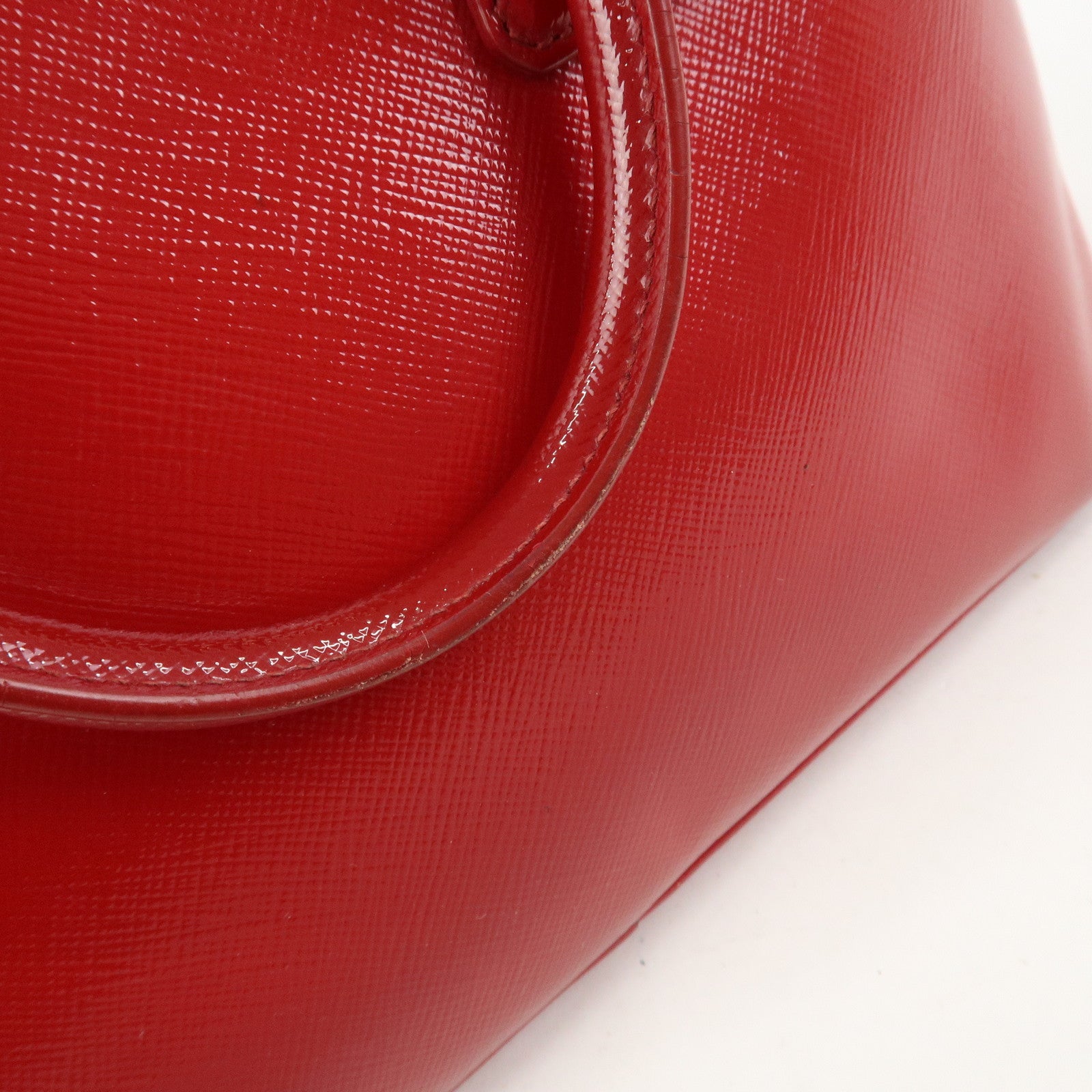 PRADA Promenade Small Leather 2Way Hand Shoulder Bag Red BL0838