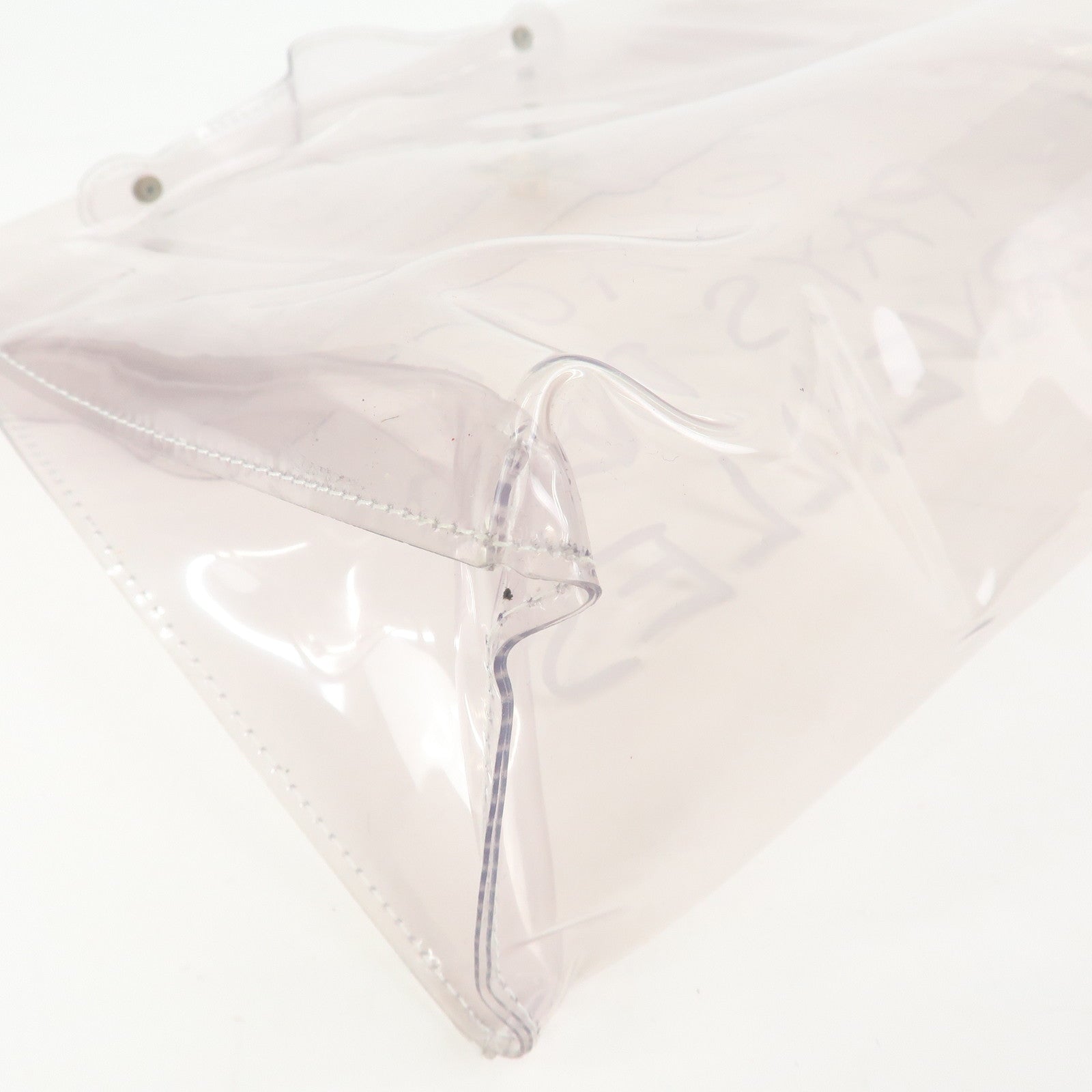HERMES Vinyl Kelly Hand Bag Clear White