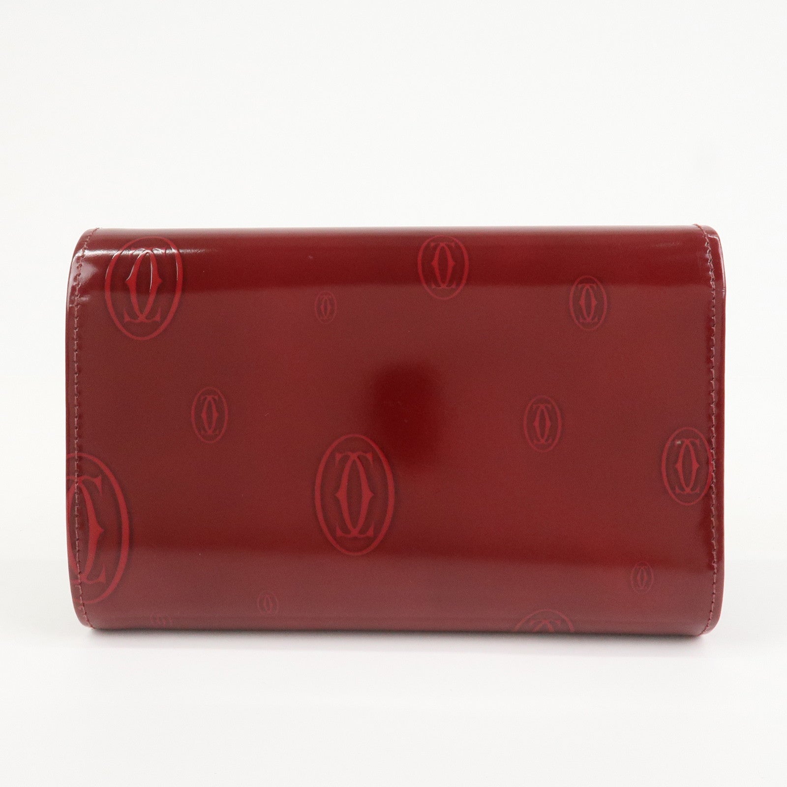 Cartier Happy Birthday Leather Compact Wallet Bordeaux