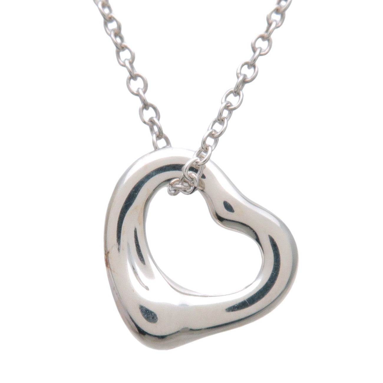 Tiffany & Co Open Heart Necklace 11MM SV925 Silver