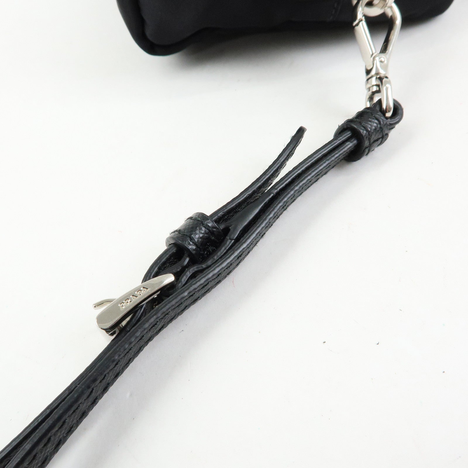 PRADA Triangle Logo Re-Nylon Saffiano Leather Cosmetic Pouch 1NE693