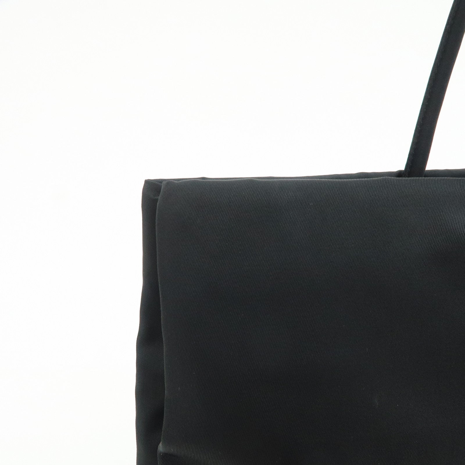 PRADA Triangle Logo Nylon Tote Bag Hand Bag Black B9024