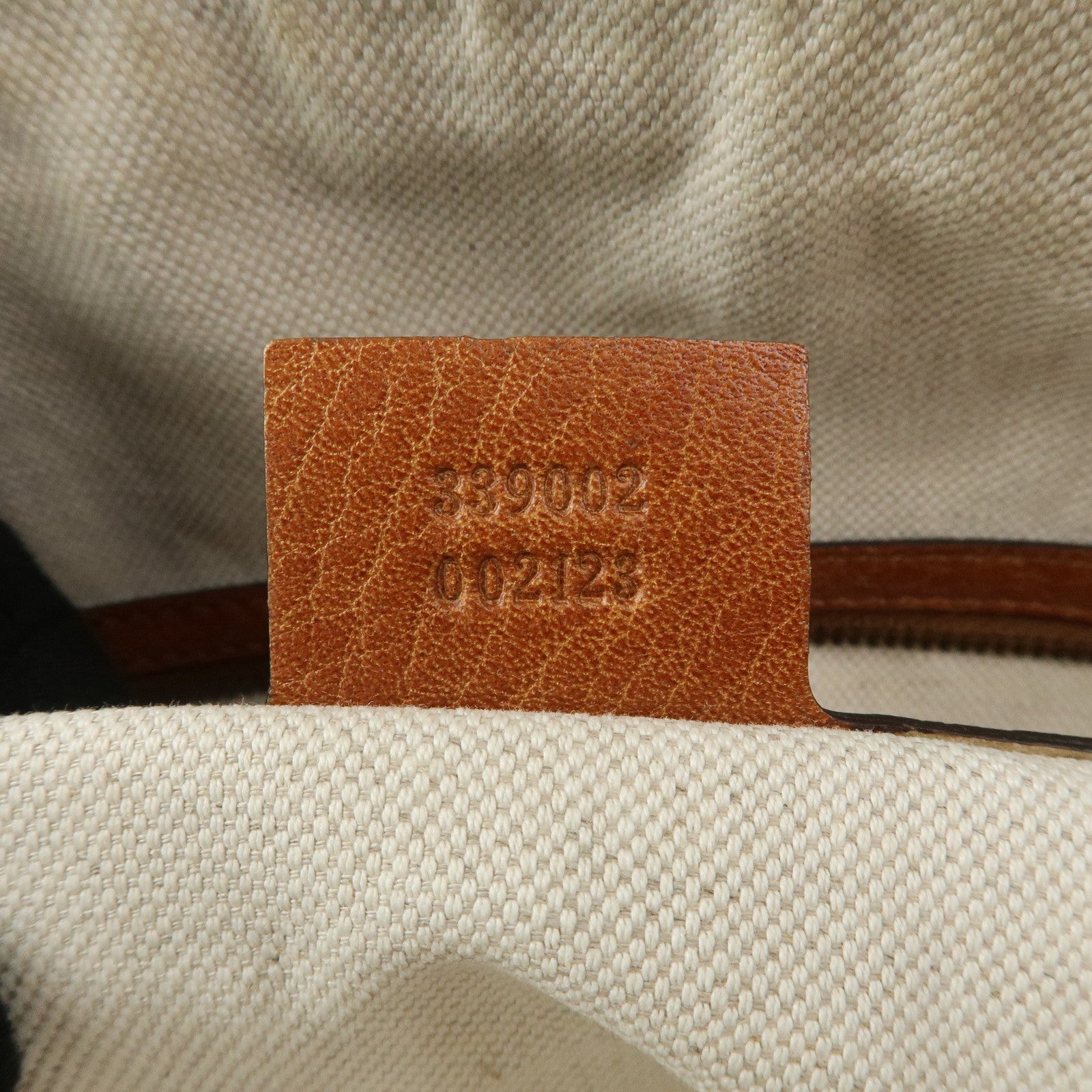 GUCCI Bamboo GG Canvas Leather Crafty Tote Bag Brown 339002