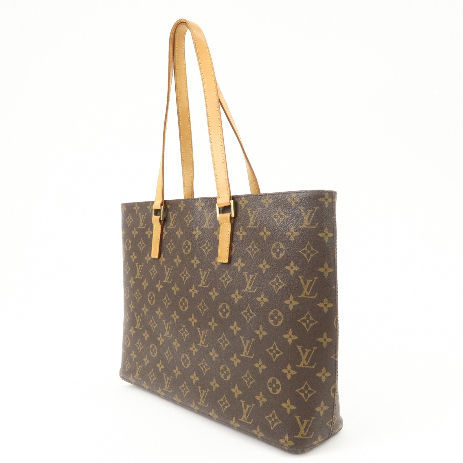 Louis Vuitton Monogram Luco Tote Bag Hand Bag Brown M51155 Used