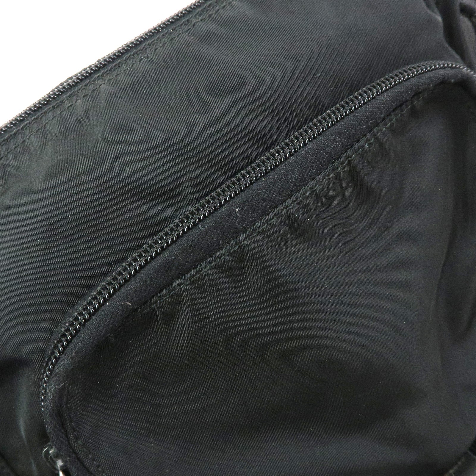 PRADA Triangle Logo Nylon Shoulder Bag Crossbody Bag Black BT8994