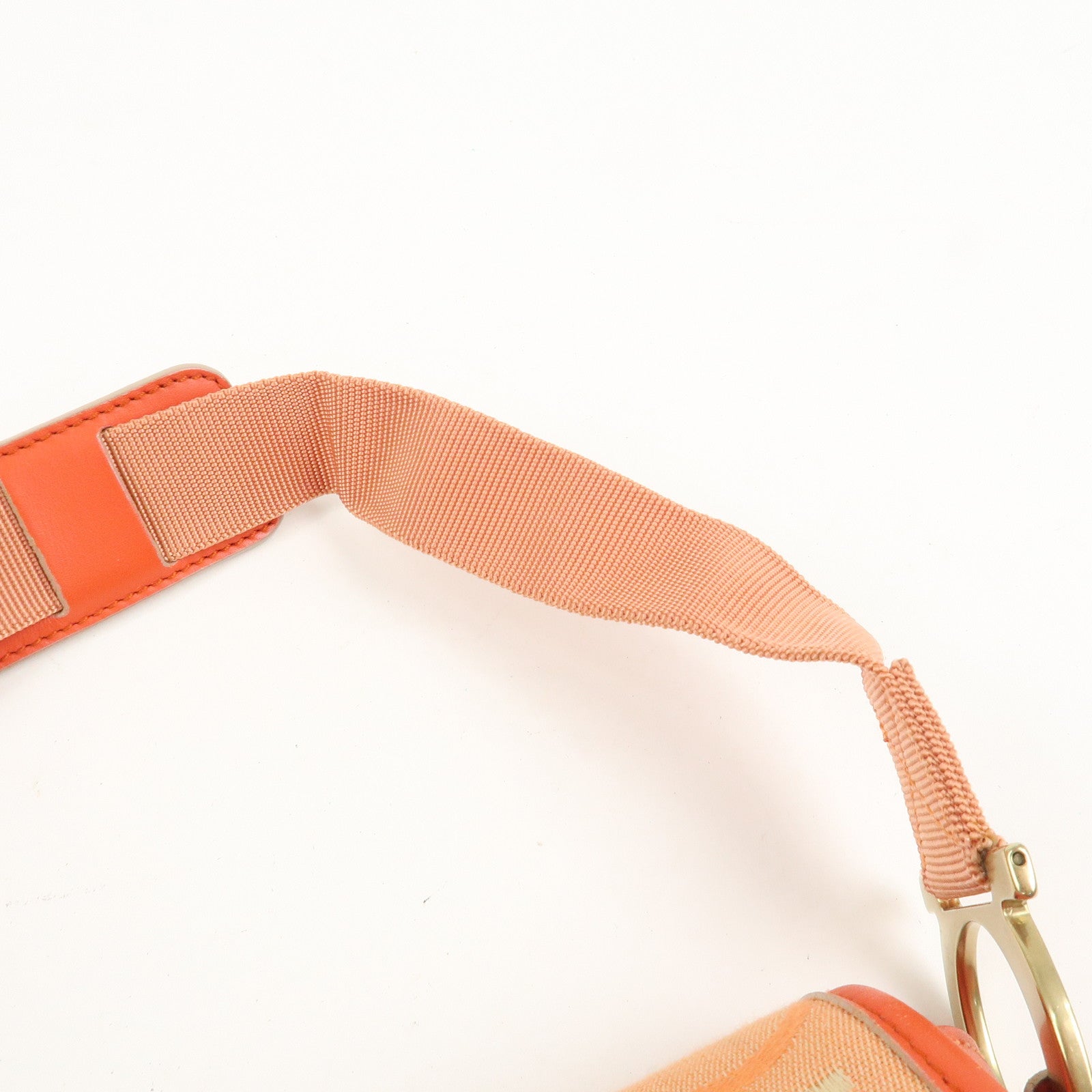 Ferragamo Gancini Canvas Leather Shoulder Bag Orange