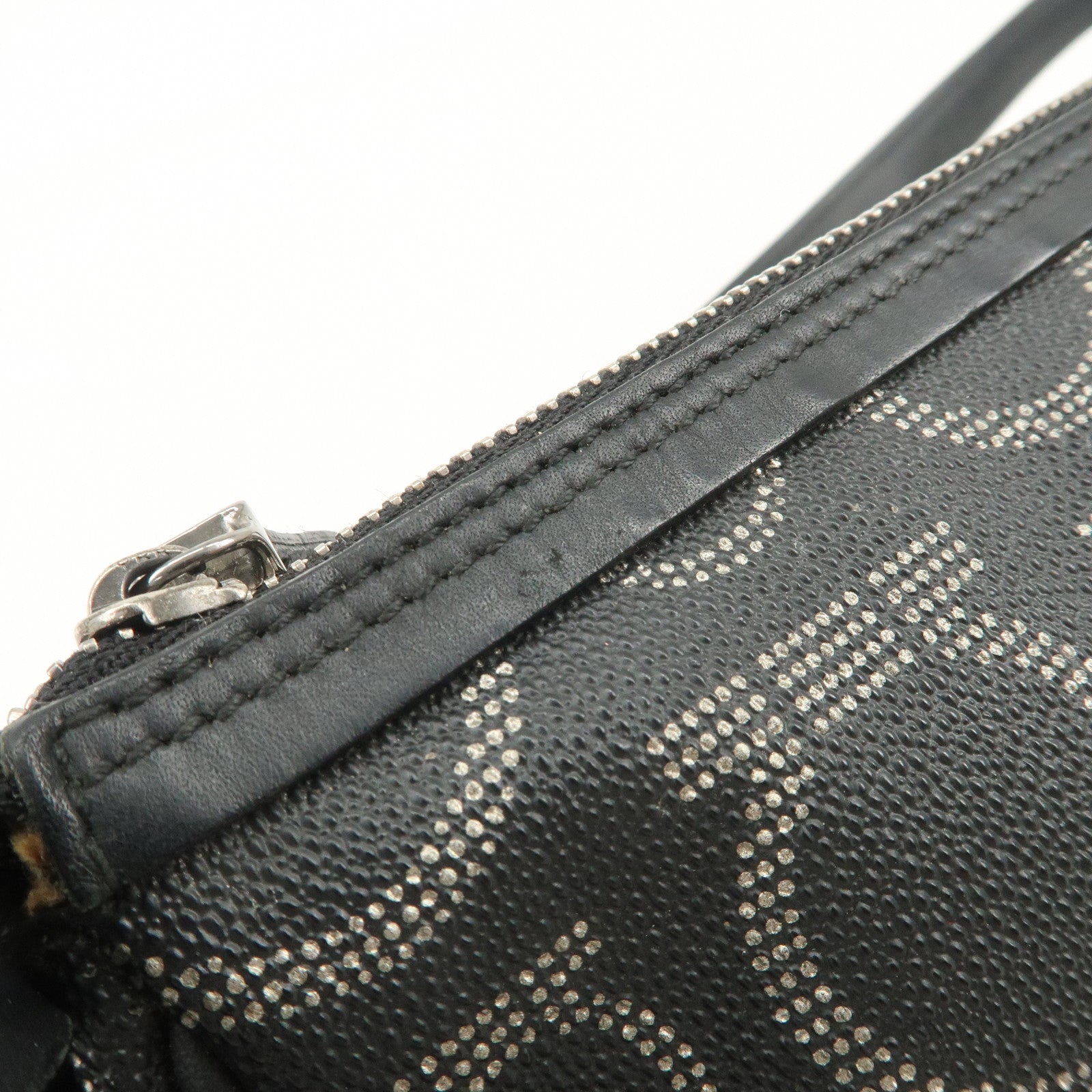 Ferragamo Gancini PVC Accessary Pouch Hand Bag Black