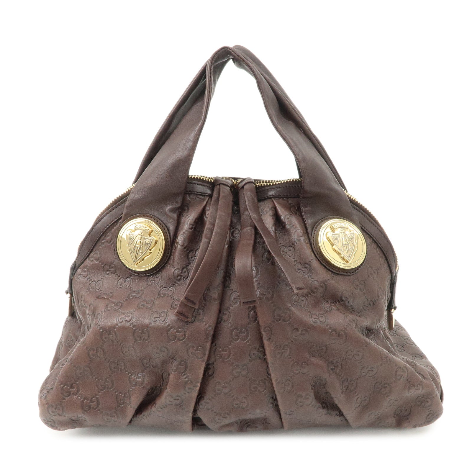 GUCCI Guccissima Histoire Leather Tote Bag Dark Brown 197019 Used