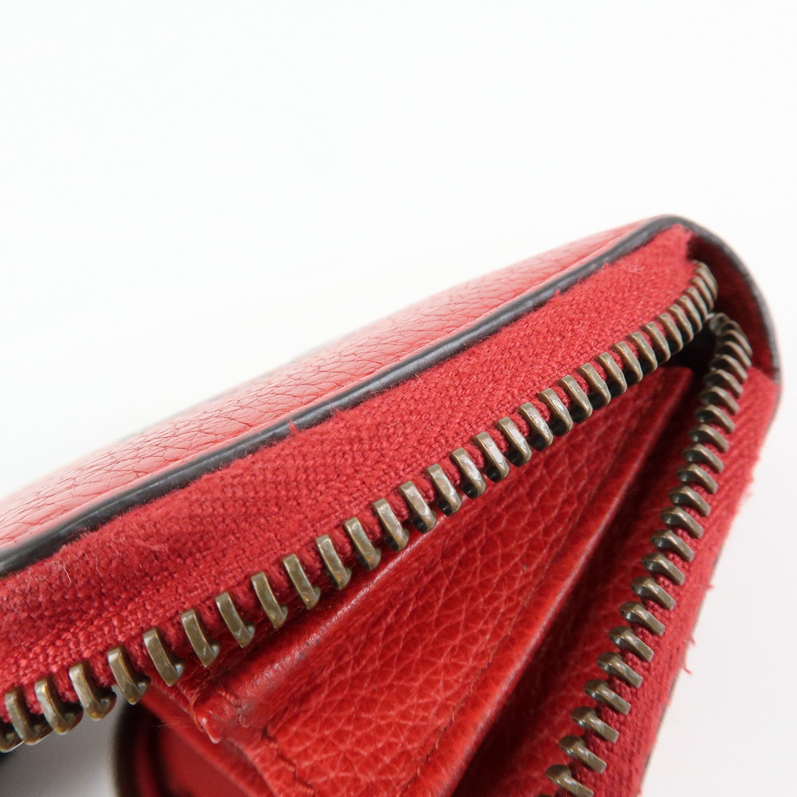 GUCCI Sherry Leather Web Line Card Case Coin Case Red 496319