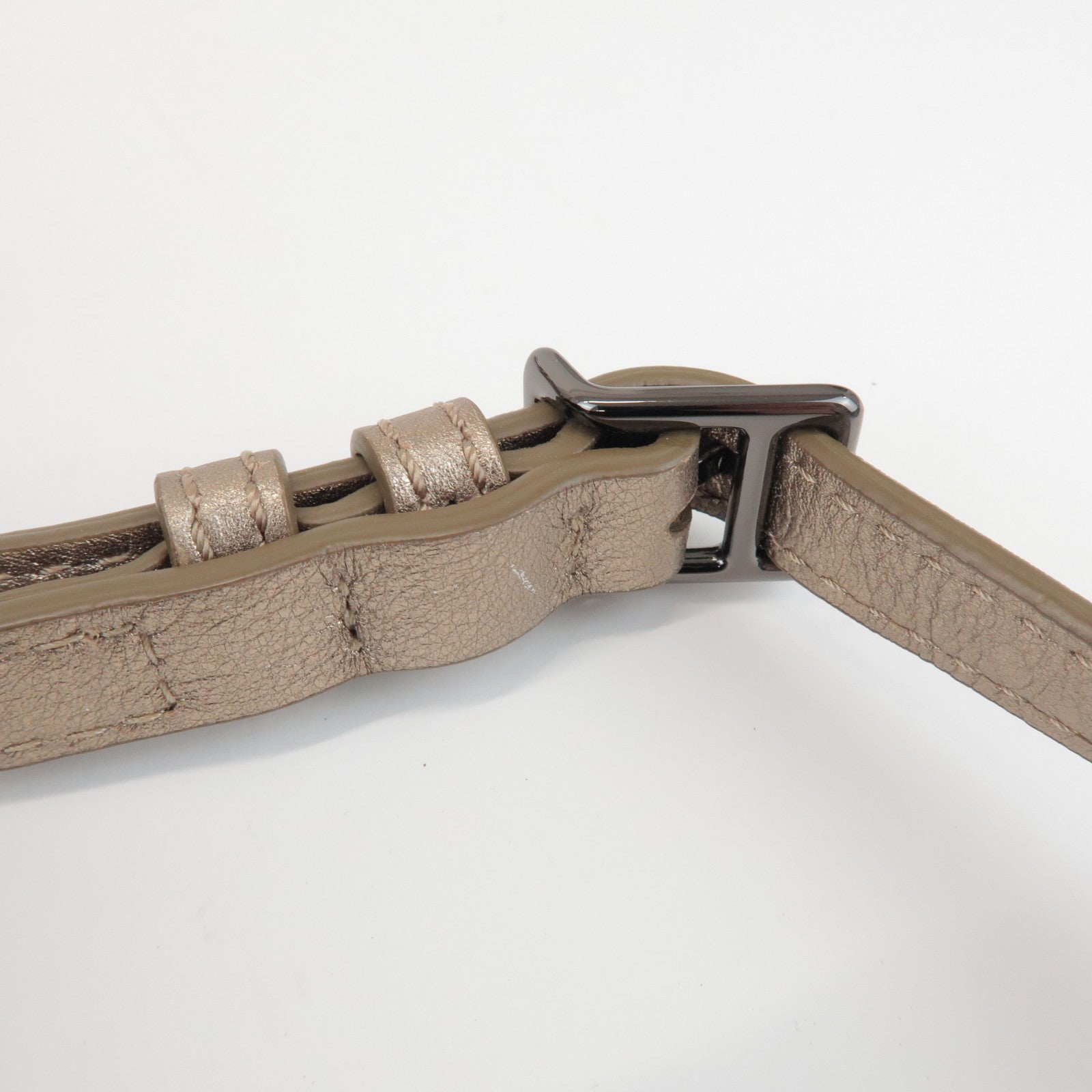 BURBERRY Canvas Leather Plaid Shoulder Bag Crossbody Bag Gold