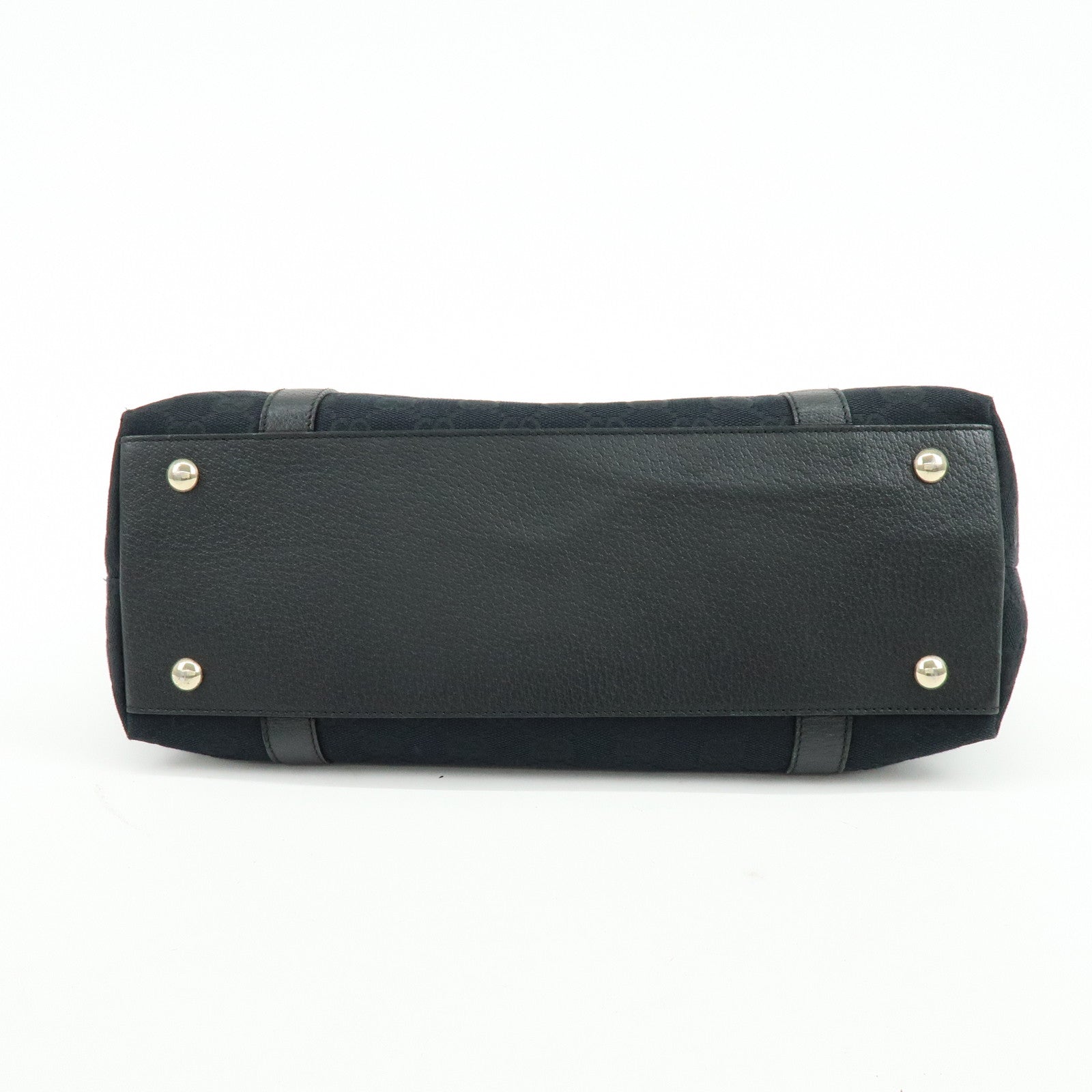 GUCCI Abbey GG Canvas Leather Tote Bag Shoulder Bag Black 141470