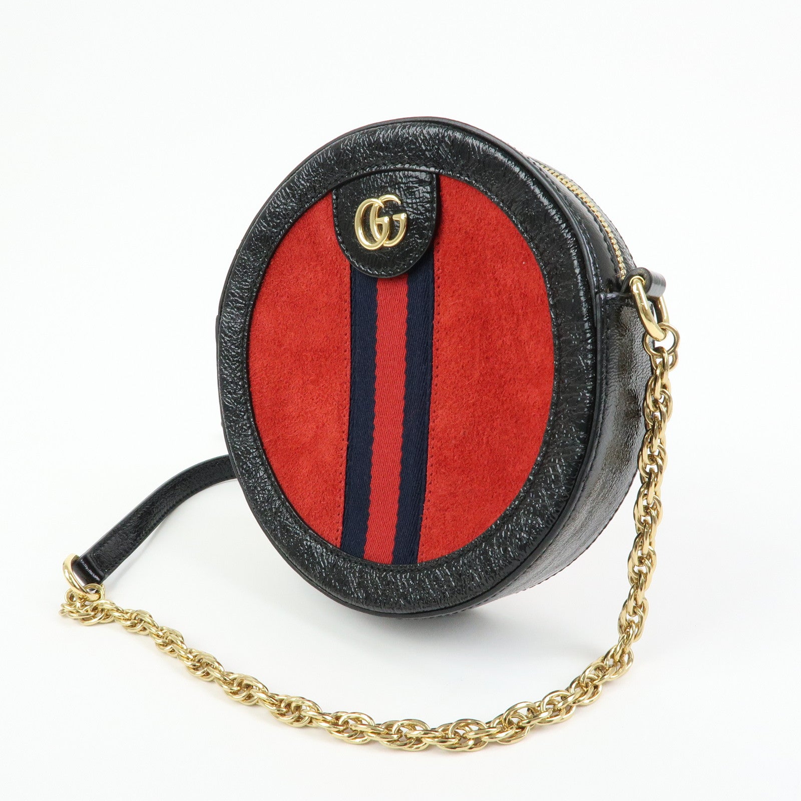GUCCI Ophidia Sherry Double G Round Mini Chain Shoulder Bag 550618