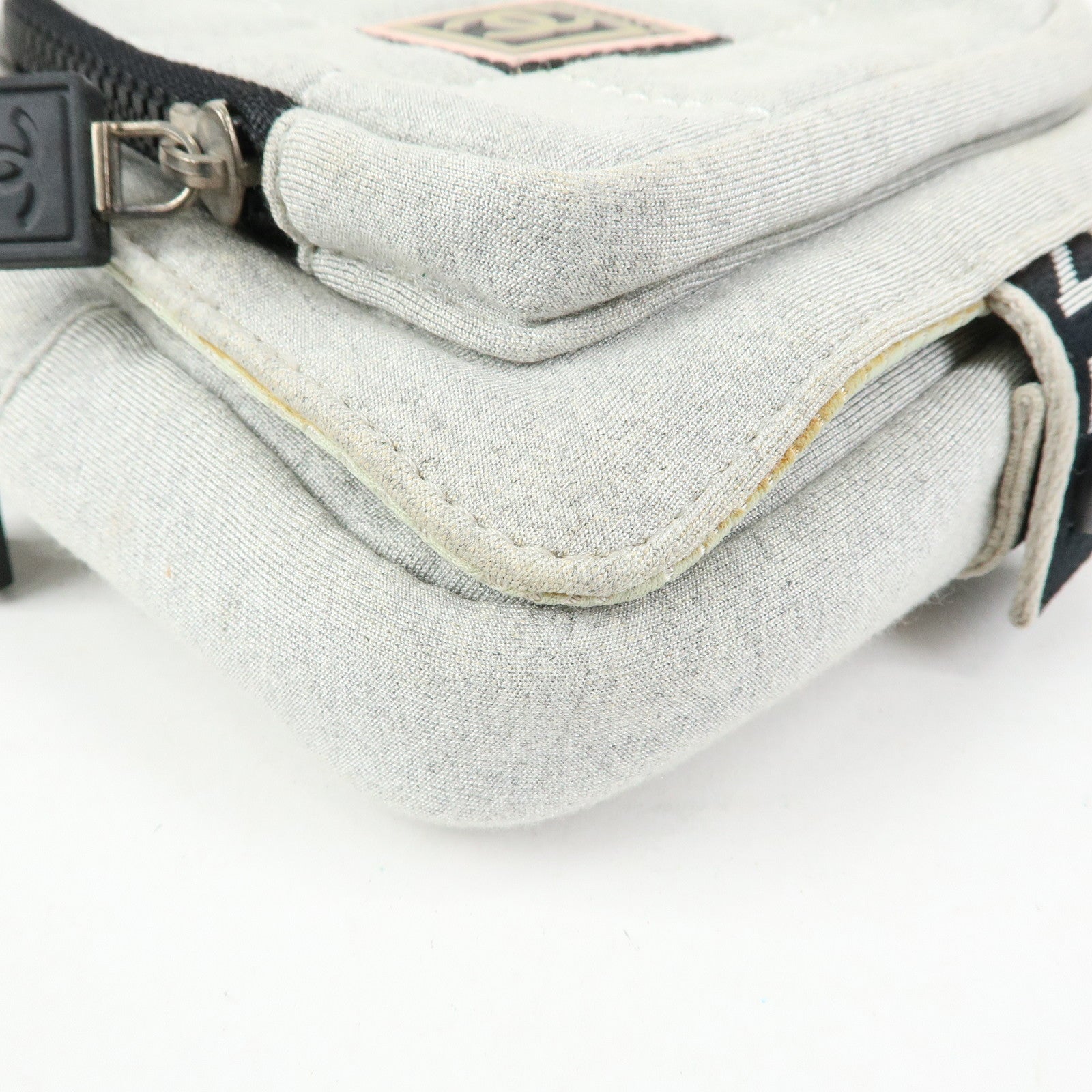CHANEL CHANEL Sports Cotton Waist Bag Body Bag Gray
