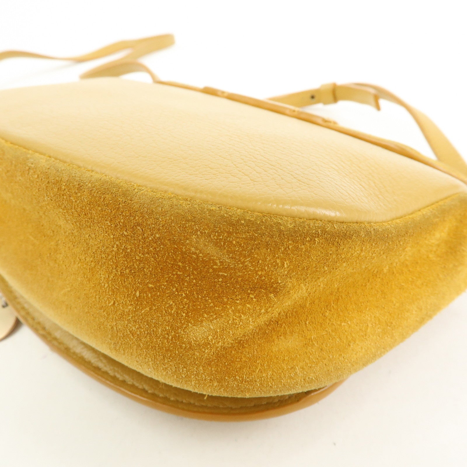 Chloe See by Chloe Suede Joan Leather Shoulder Bag Mustard