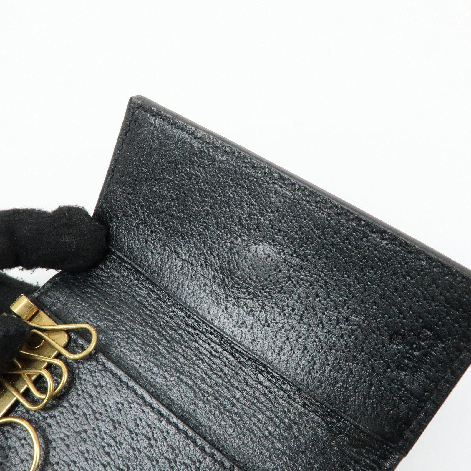 GUCCI GG Marmont Leather 6 Rings Key Case Key Holder Black 435305