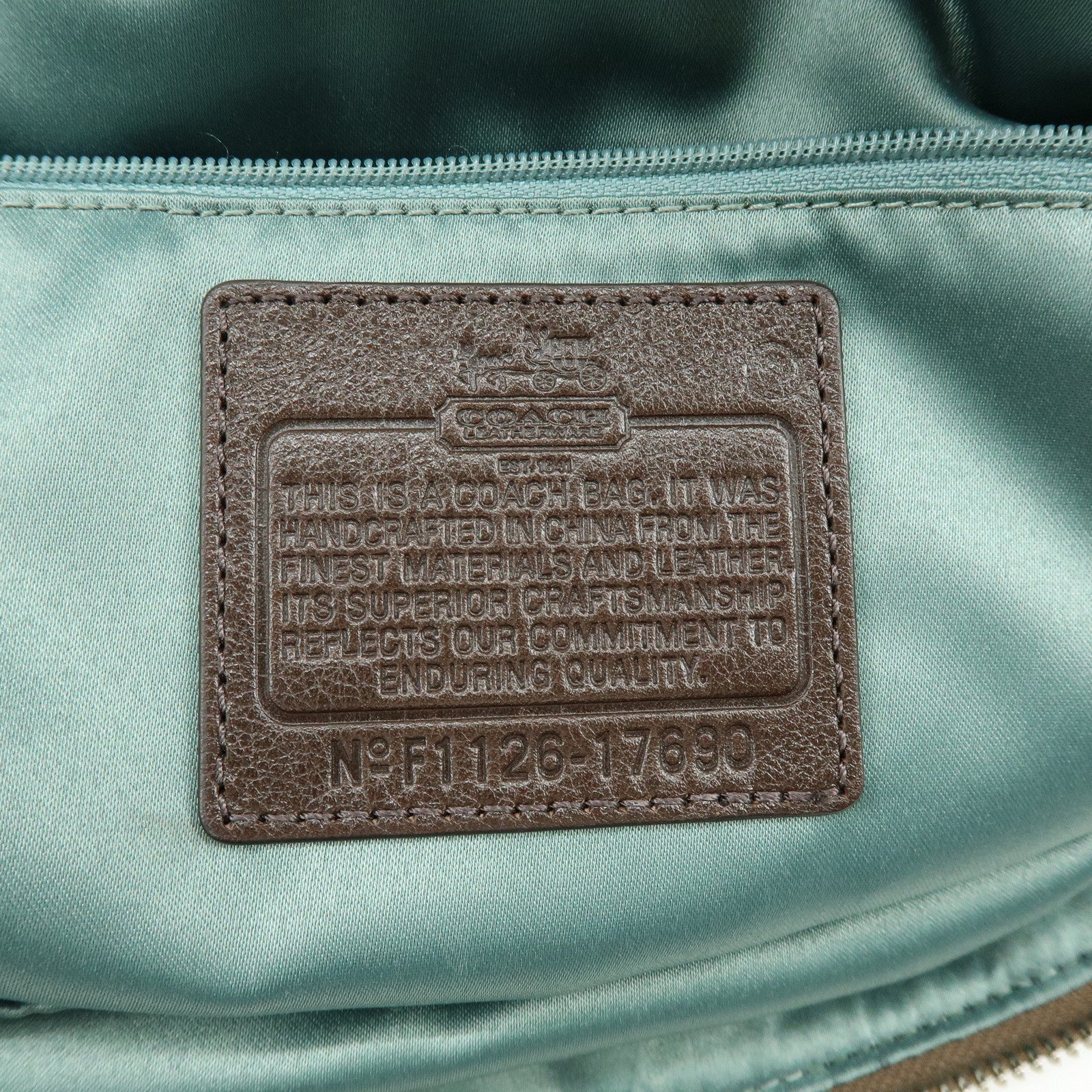 COACH Signature Nylon Learher 2Way Shoulder Bag Hand Bag Gold Brown