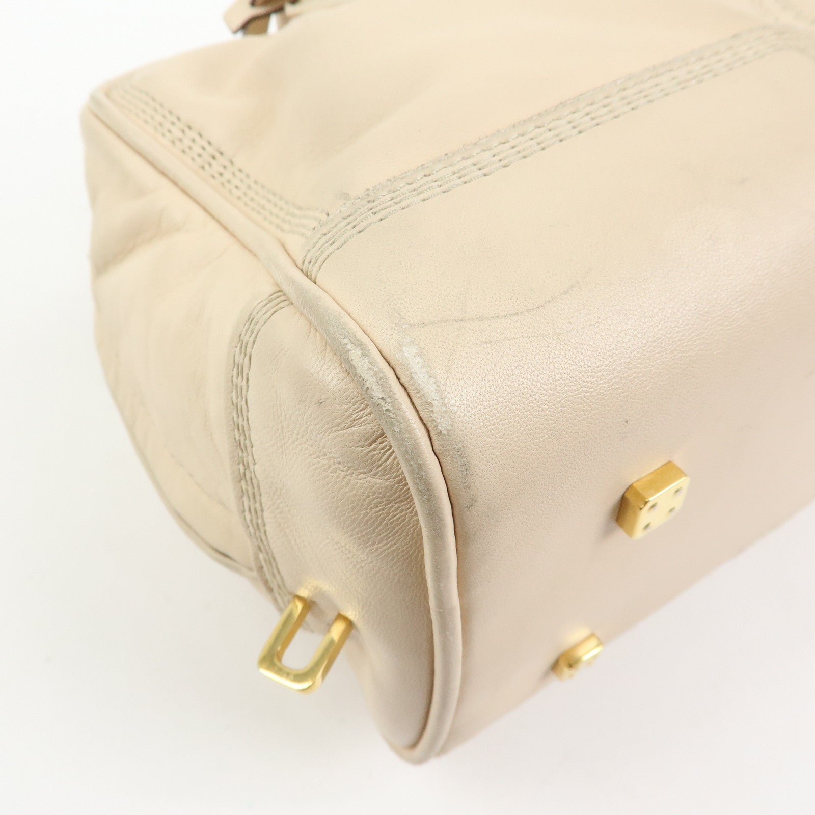 LOEWE Anagram Amazona 28 Nappa Leather Hand Bag Boston Bag Beige