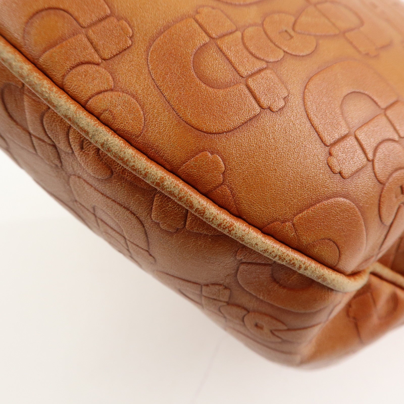GUCCI Horsebit Leather Shoulder Bag Hand Bag Brown Gold HDW 145764 Used