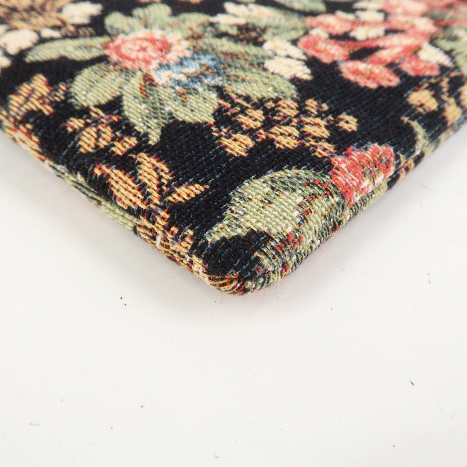 CELINE Jacquard Leather Clutch Bag Second Bag Black Multicolor