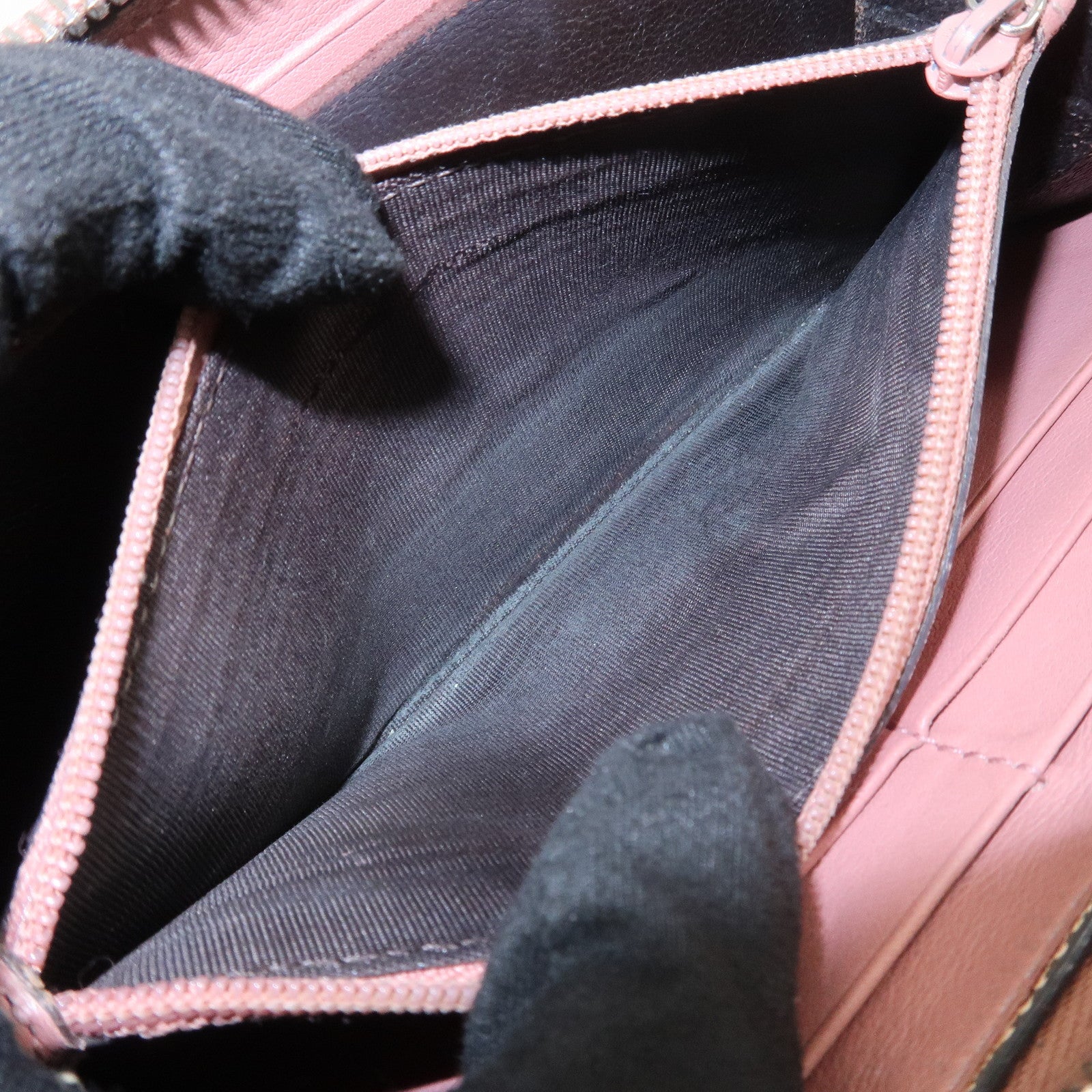 GUCCI Set of 3 Wallet GG Supreme Guccissima Leather Pink Beige