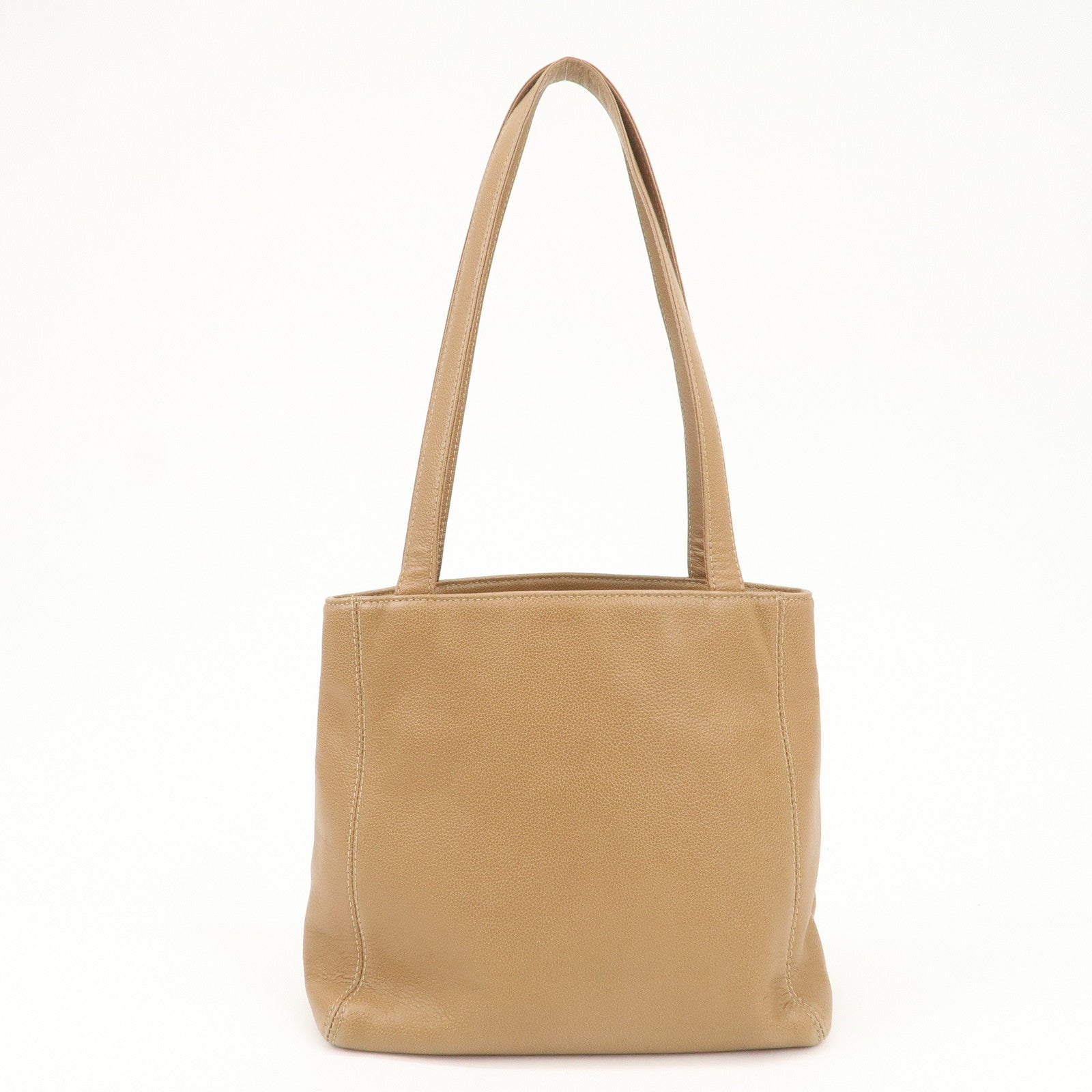 CHANEL COCO Mark Caviarskin Leather Shoulder Bag Tote Bag Brown Used