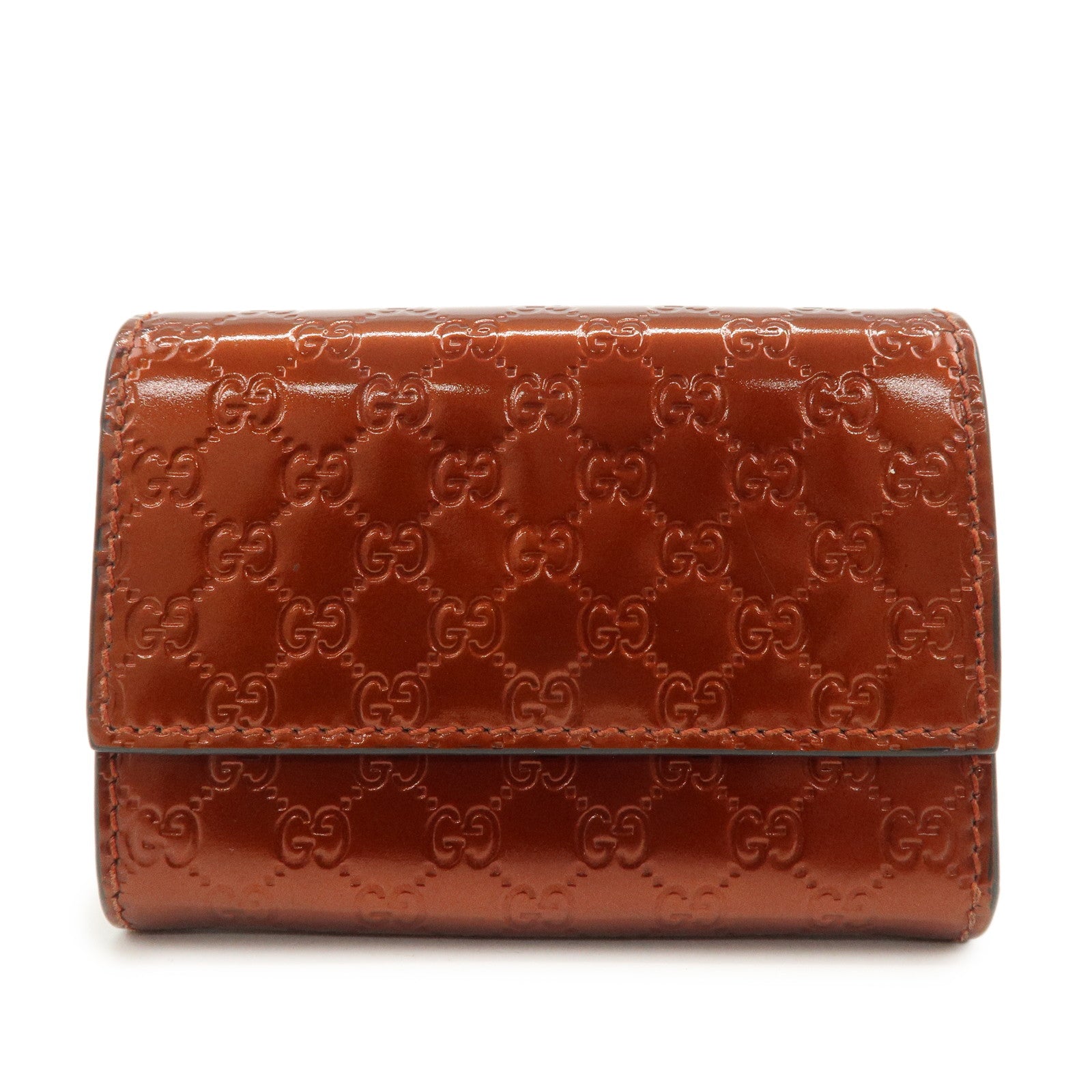 GUCCI Micro Guccissima Leather Coin Case Coin Purse Orange 295845