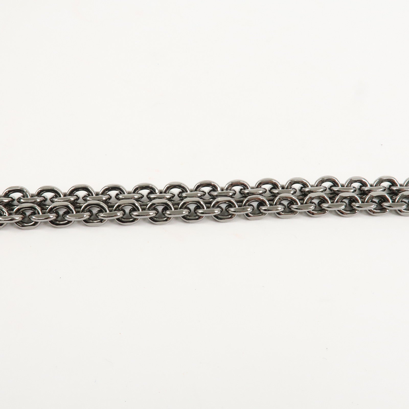 LOEWE Anagram Leather Chain Shoulder Bag Silver Used