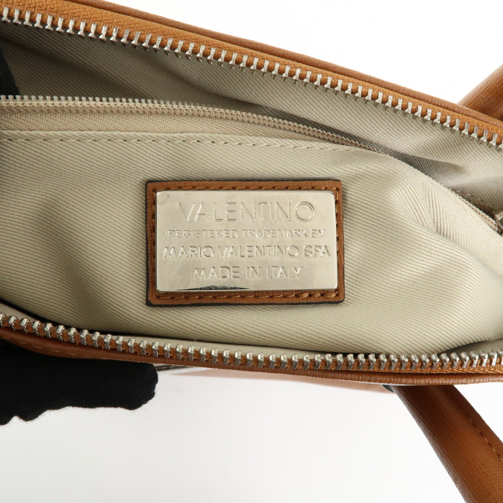 VALENTINO Leather 2Way Bag Hand Bag Shoulder Bag Brown