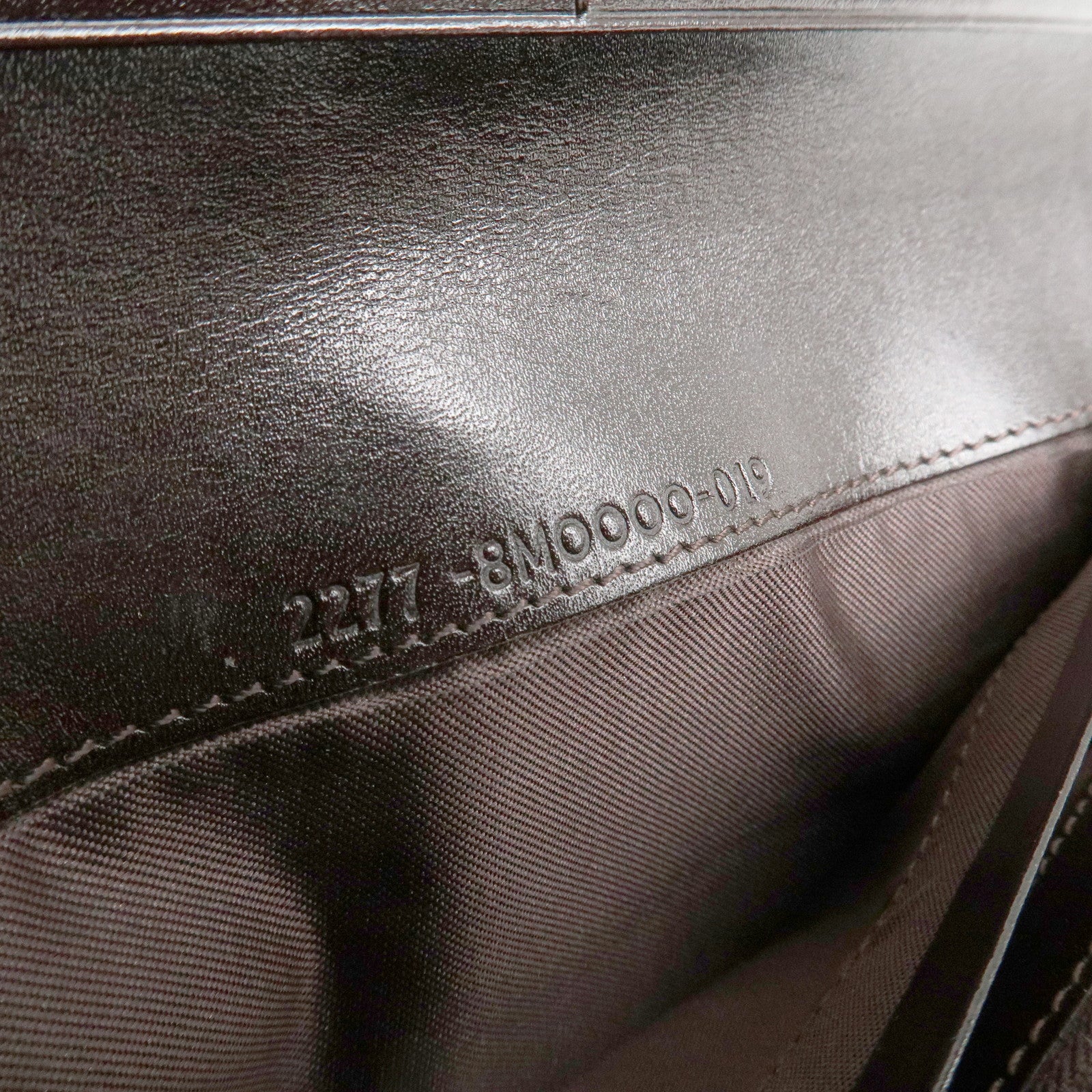 FENDI Zucca Canvas Leather Long Wallet Brown Black 8M0000 Used