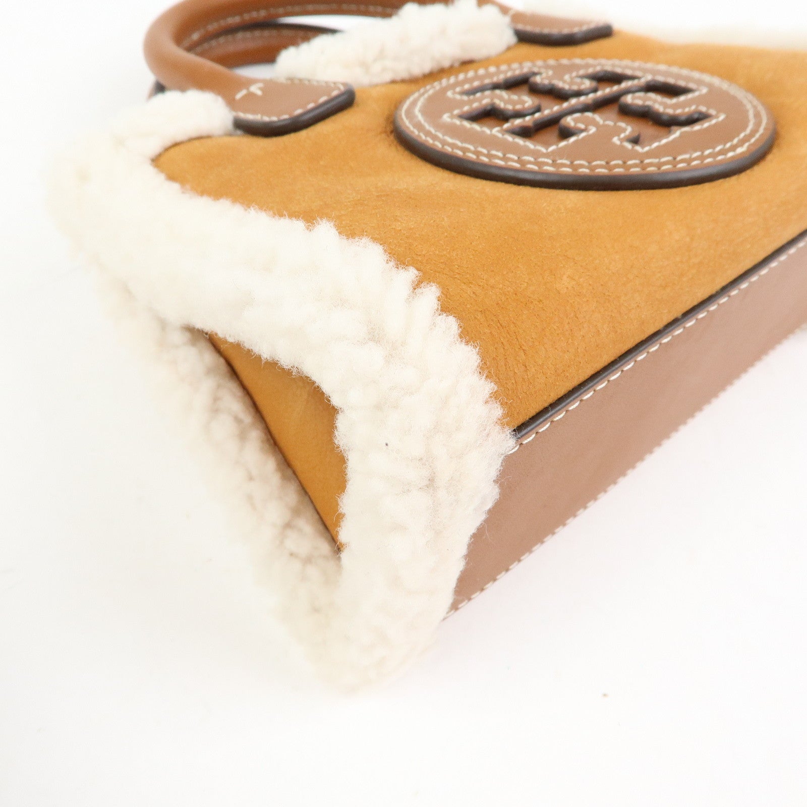 TORY BURCH Double T Ella Mouton Leather 2Way Hand Shoulder Bag