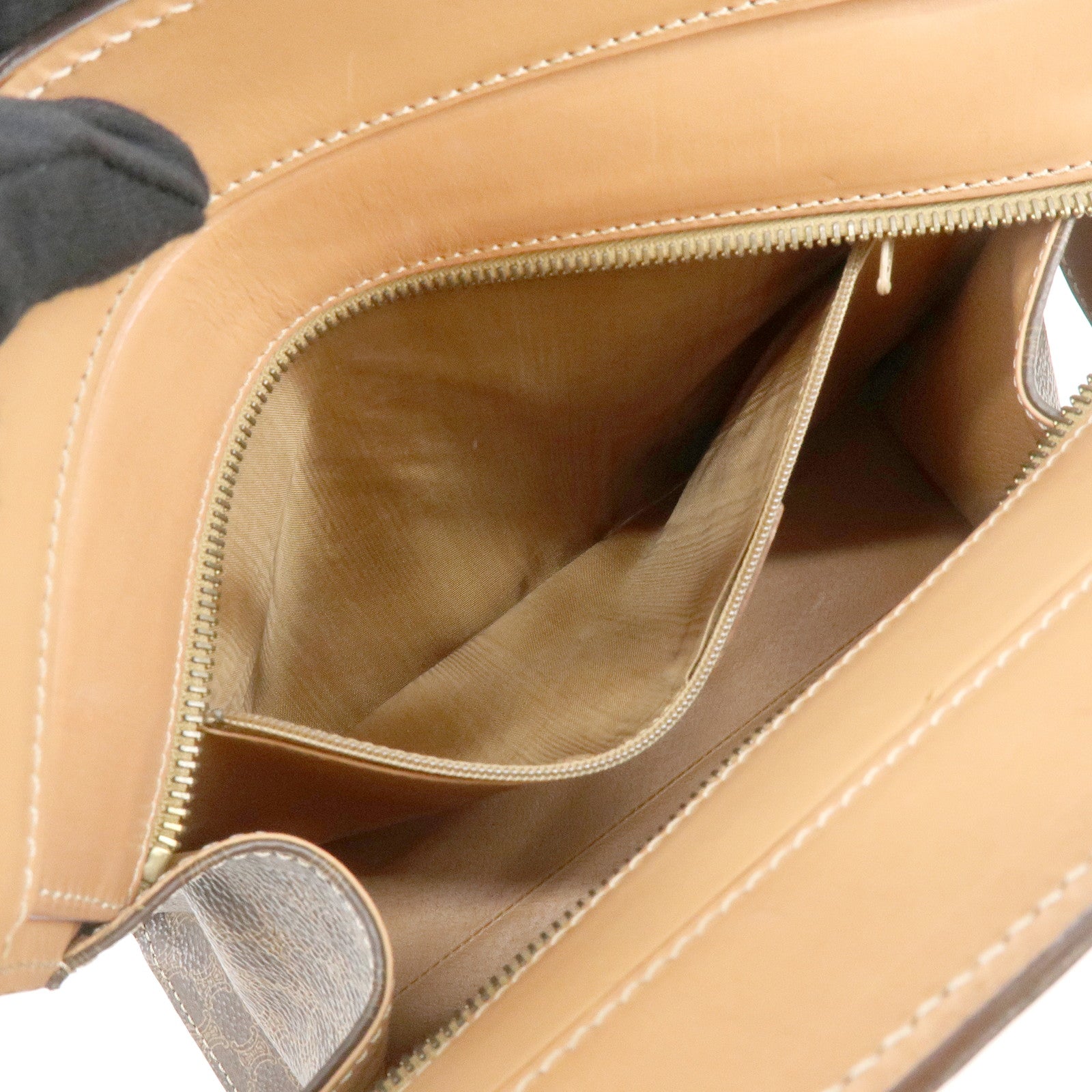 CELINE Macadam PVC Leather 2Way Bag Hand Bag Shoulder Bag Brown