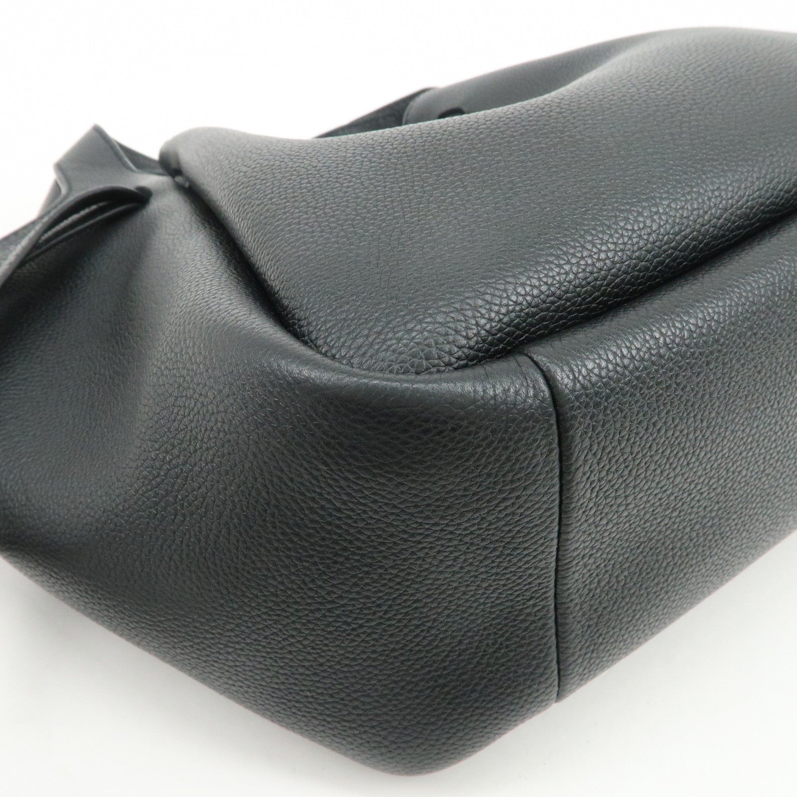 TORY BURCH ROMY Logo Leather Small Tote Bag 2Way Bag Hand Bag Black