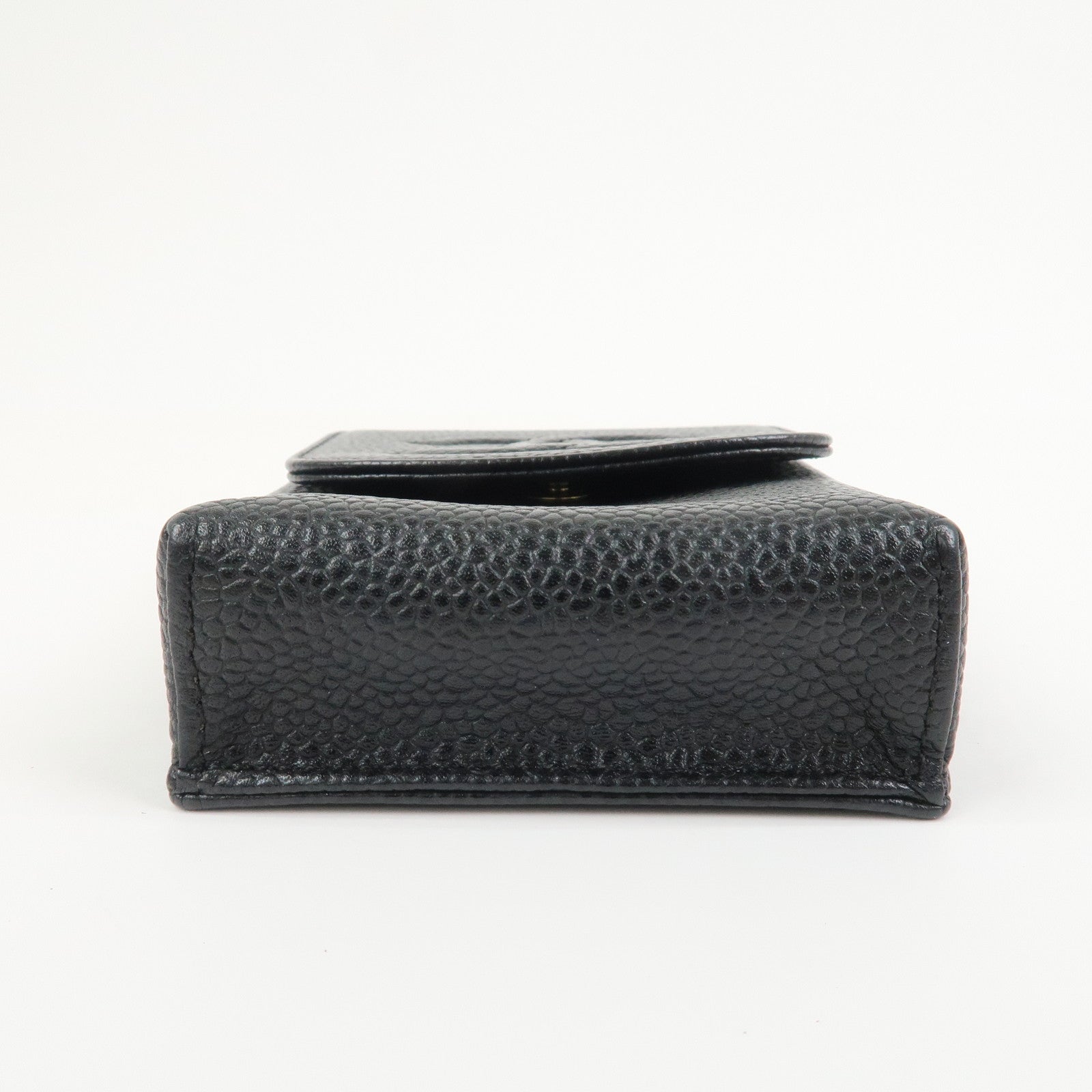 CHANEL COCO Mark Caviarskin Cigarette Case Black Noir A13511