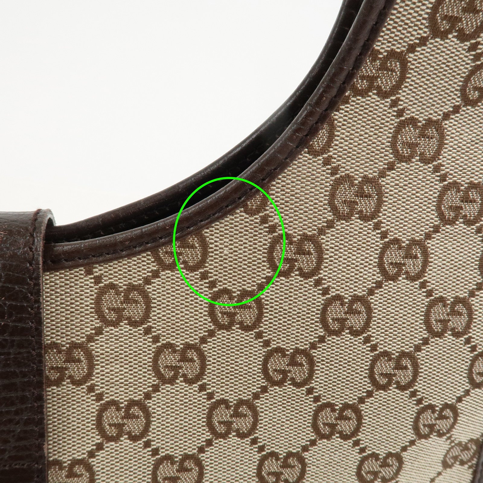 GUCCI Jackie Canvas Leather Shoulder Bag Hand Bag Beige Brown 01719