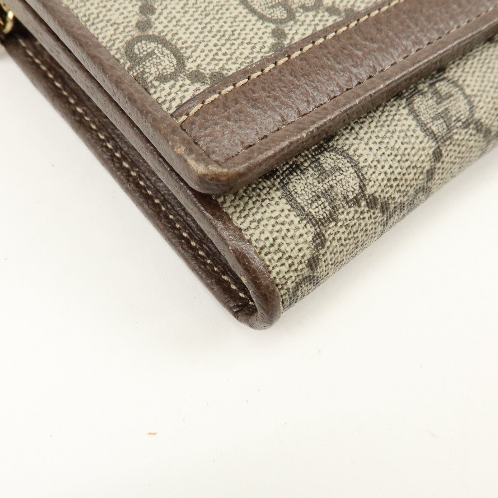GUCCI Sherry Ophidia GG Supreme Leather Chain Wallet Beige 546592