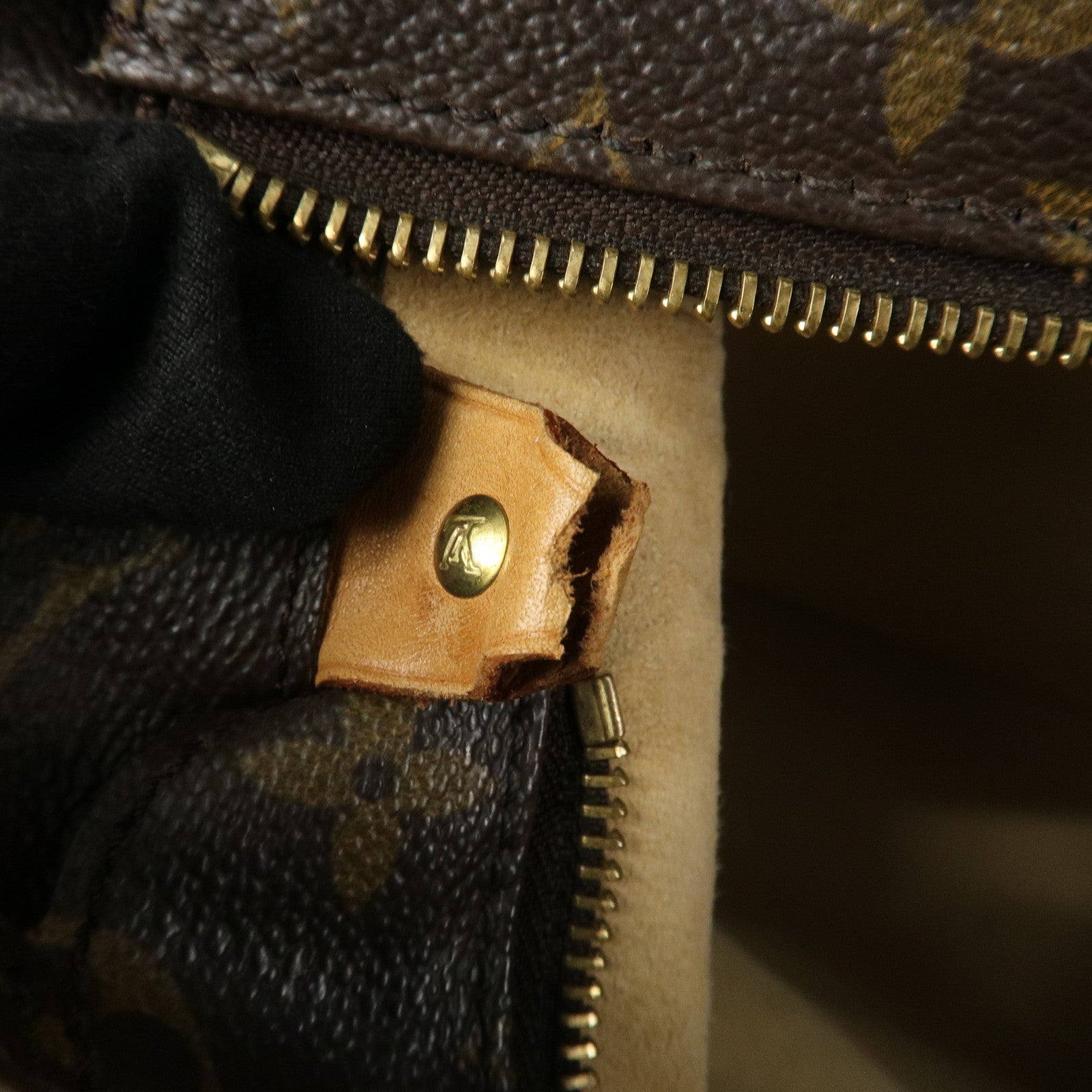 Louis Vuitton Monogram Luco Tote Bag Hand Bag Brown M51155 Used
