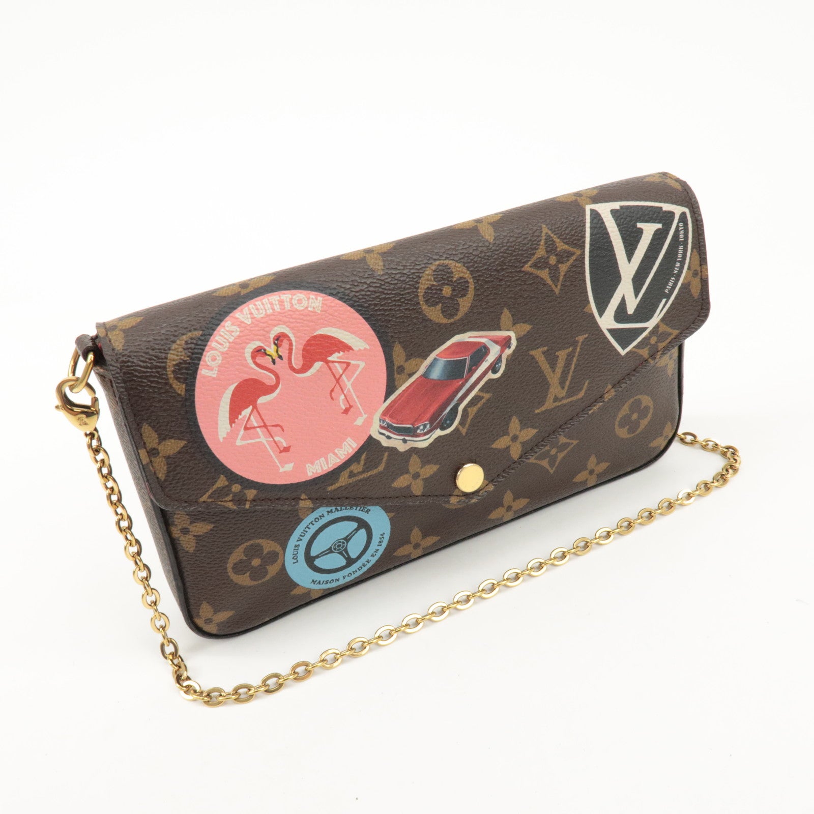 Louis Vuitton Monogram Pochette Félicie My World Tour Brown M62145 Used
