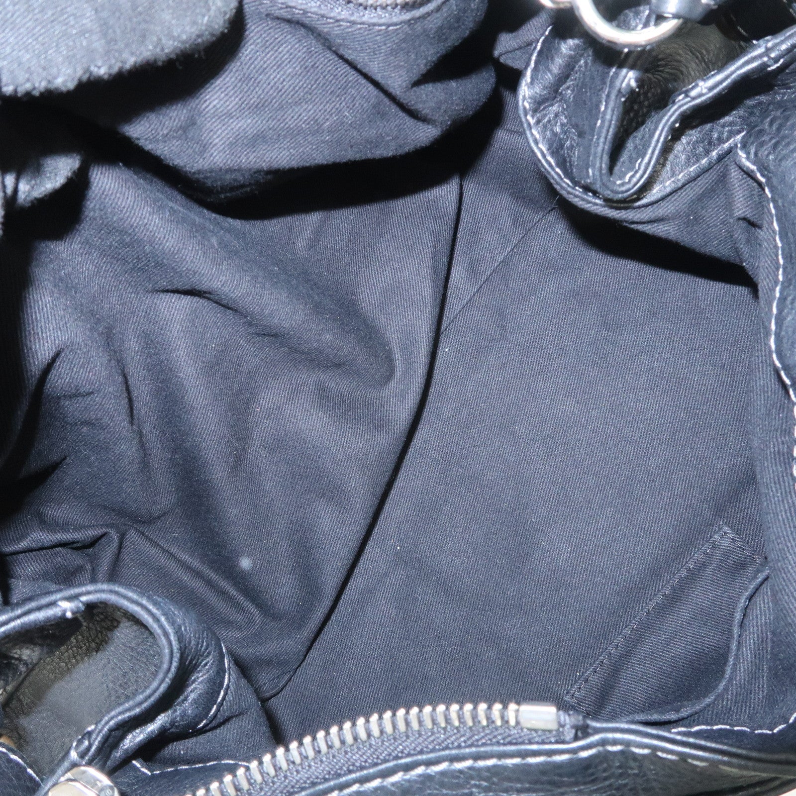 Chloe Paddington Leather Hand Bag Shoulder Bag Black Gold